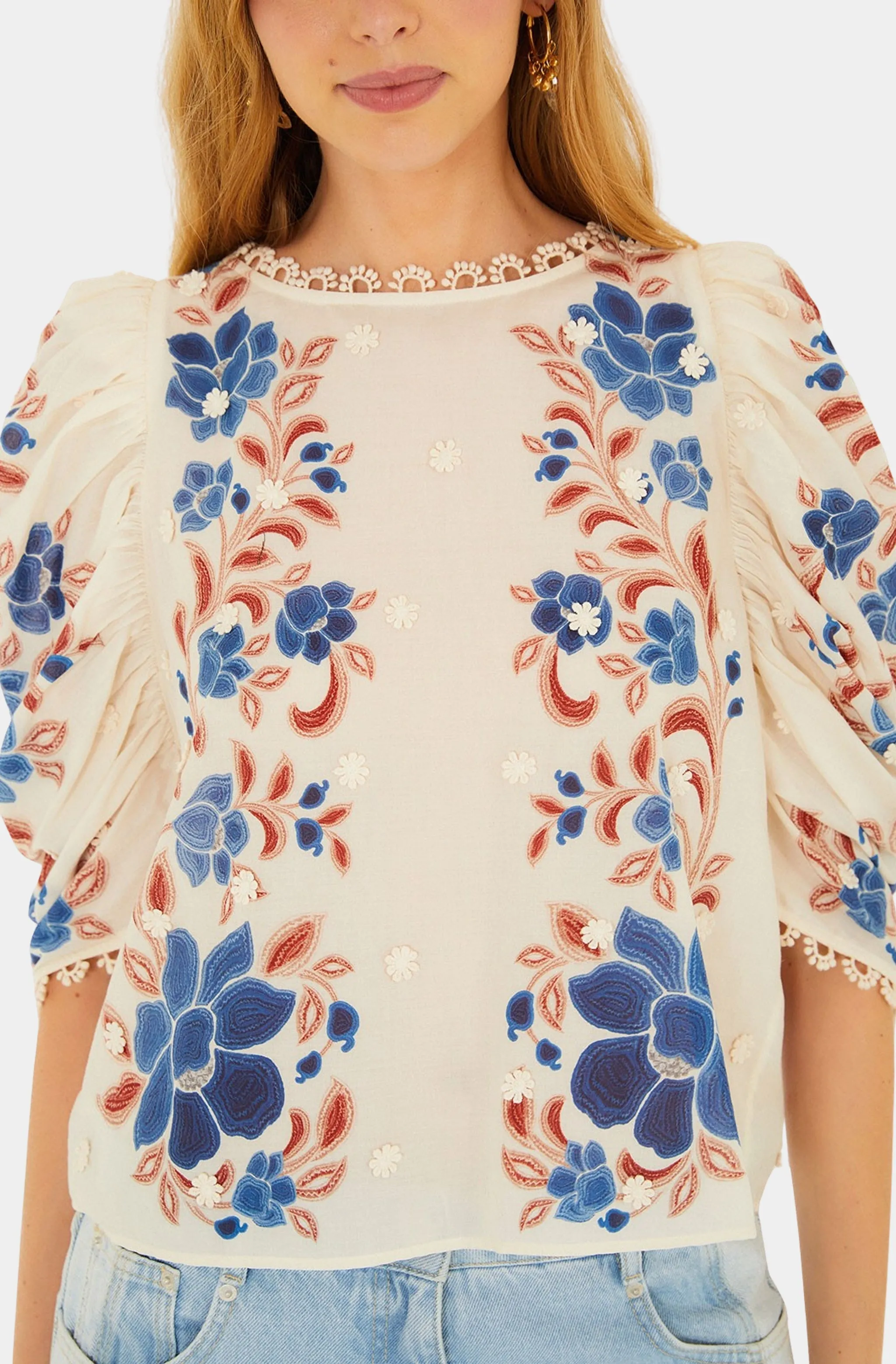 Renata Floral Sand Blouse sold by Hemline product image thumbnail 3