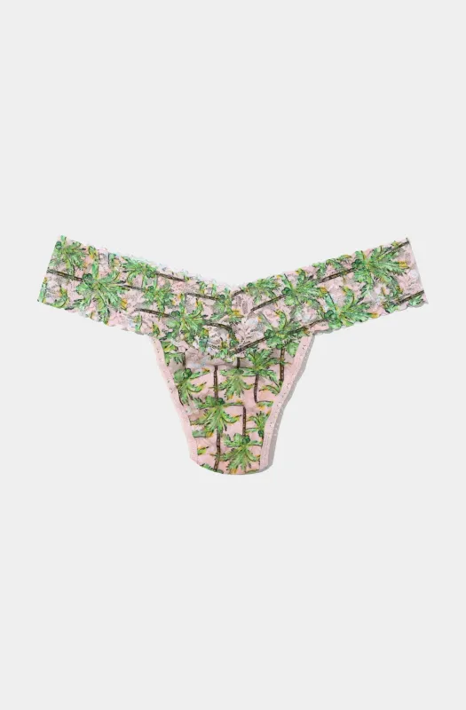 Printed Signature Lace Low Rise Thong sold by Hemline