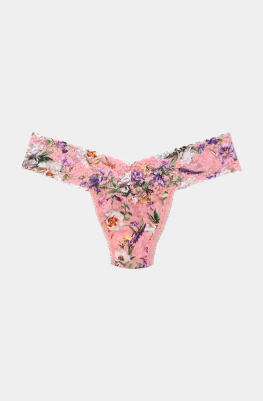Printed Signature Lace Low Rise Thong sold by Hemline