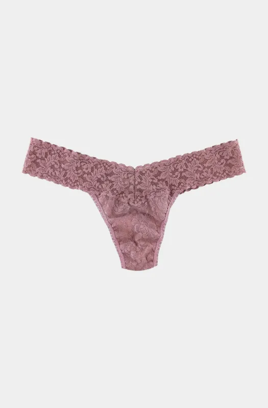 Signature Lace Low Rise Thong sold by Hemline