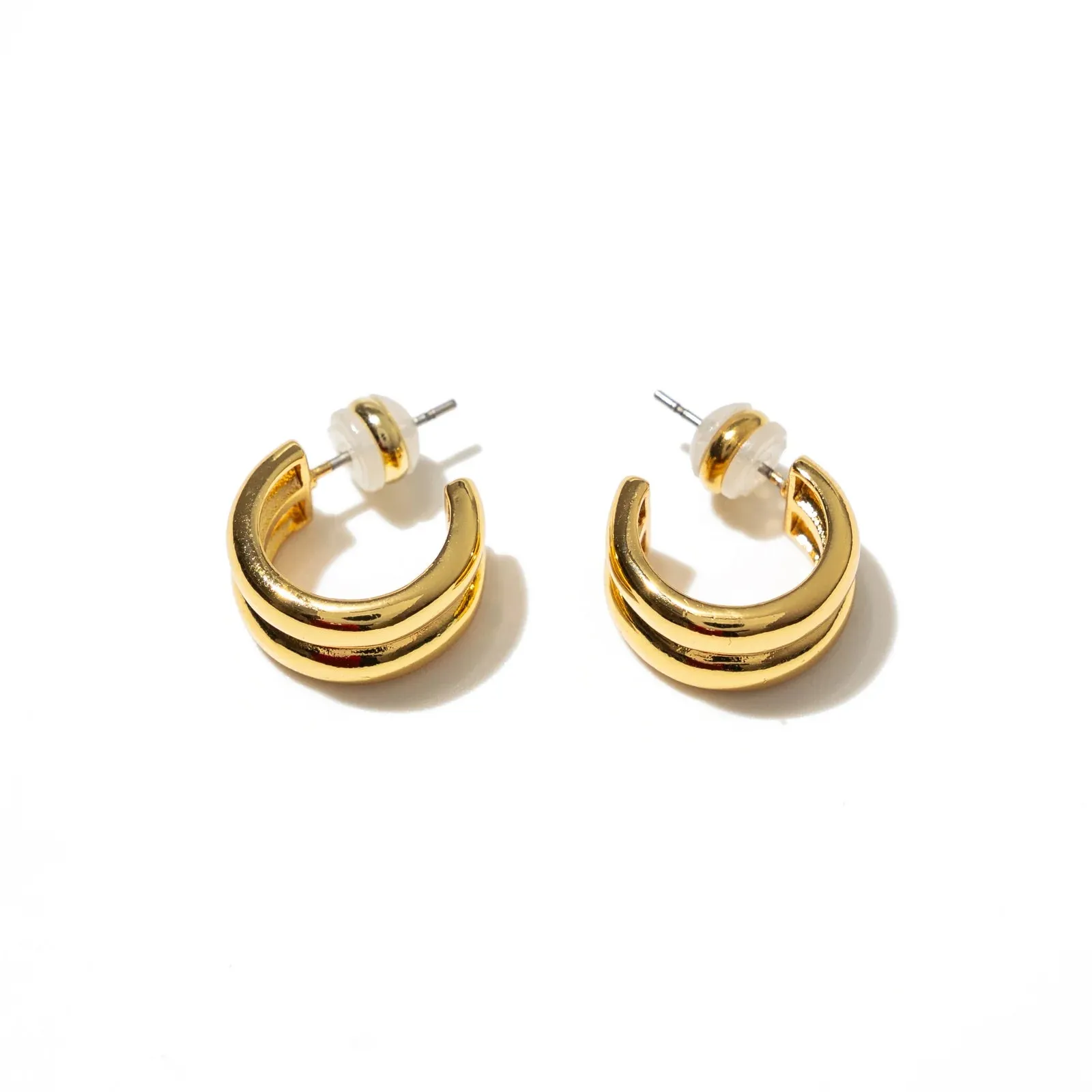 18K Gold Twin Mini Hoops sold by Hemline