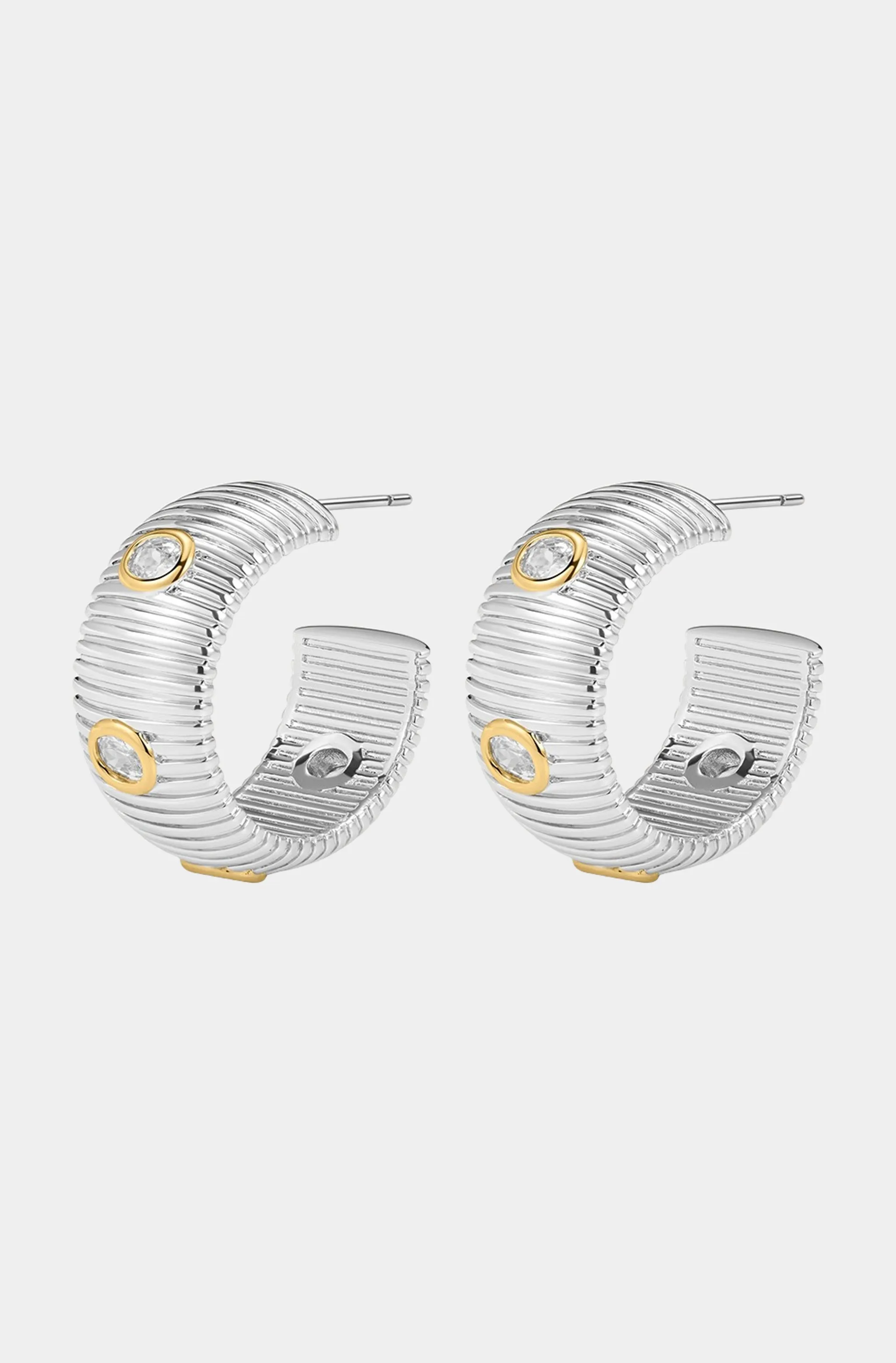 The Pave Georgia Ridged Hoops sold by Hemline