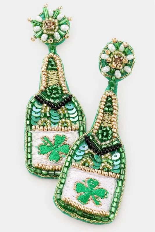 St. Patrick's Day Champagne Earrings made by Hemline