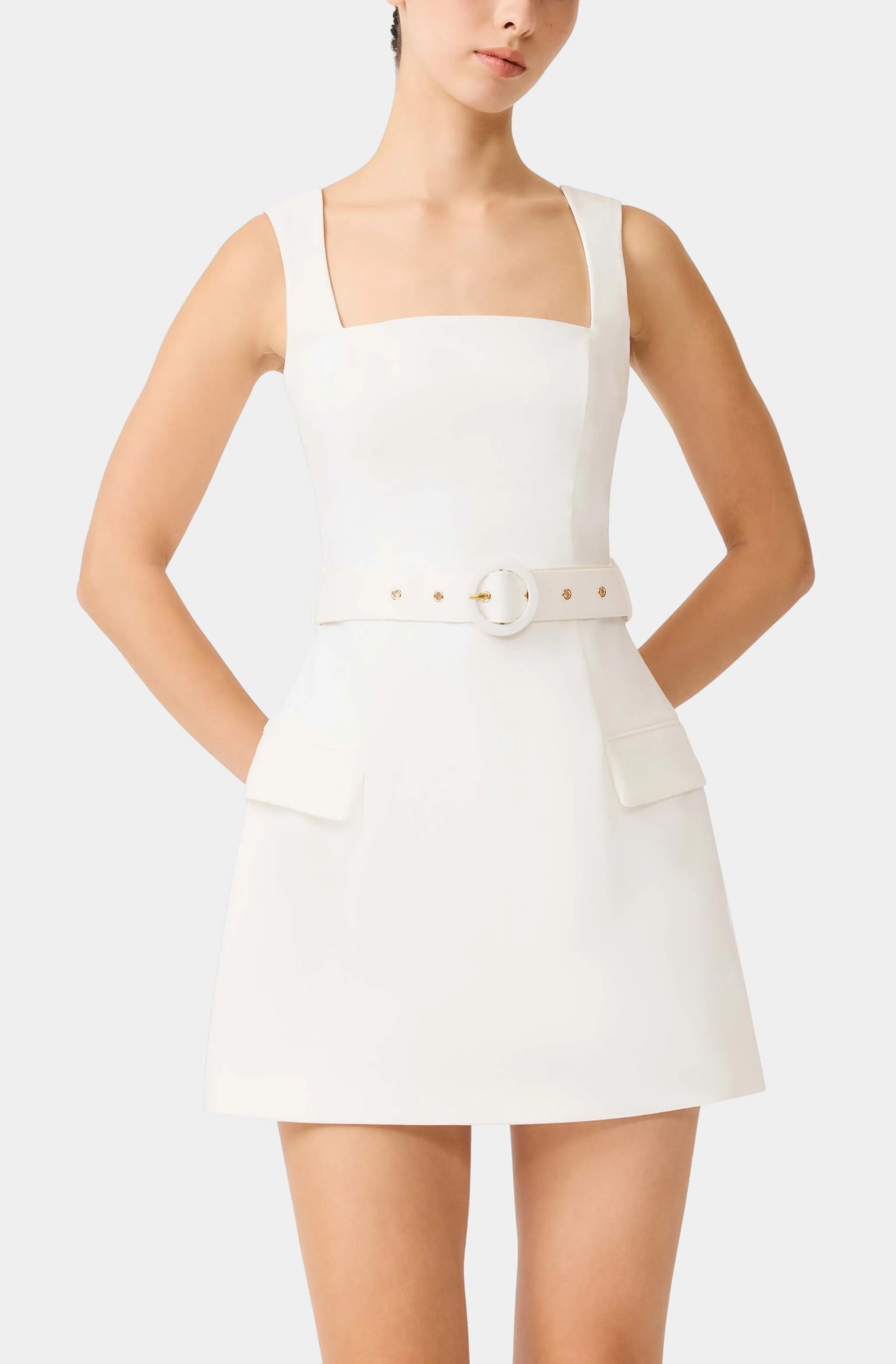 Nydia Square Neck Mini Dress In White sold by Hemline product image thumbnail 2