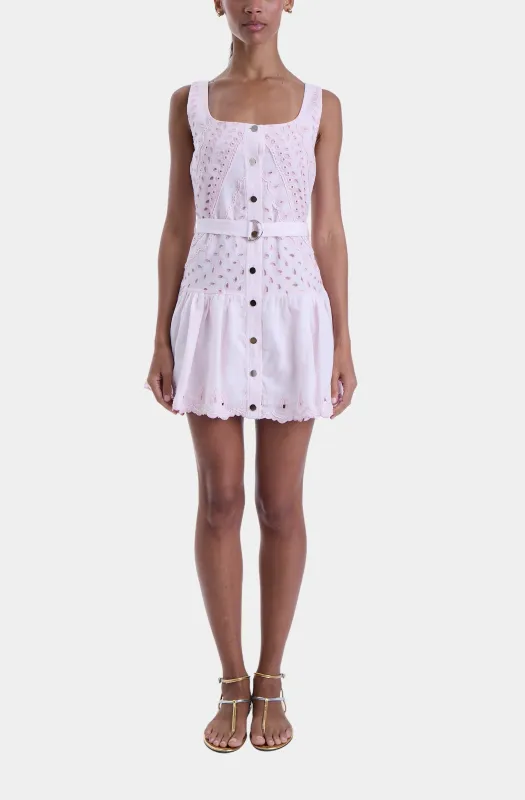 Penelope Embroidered Mini Dress made by Karina Grimaldi