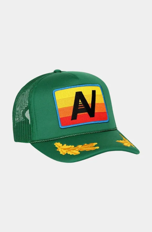 Logo Rainbow Vintage Low Rise Leaf Trucker made by Aviator Nation