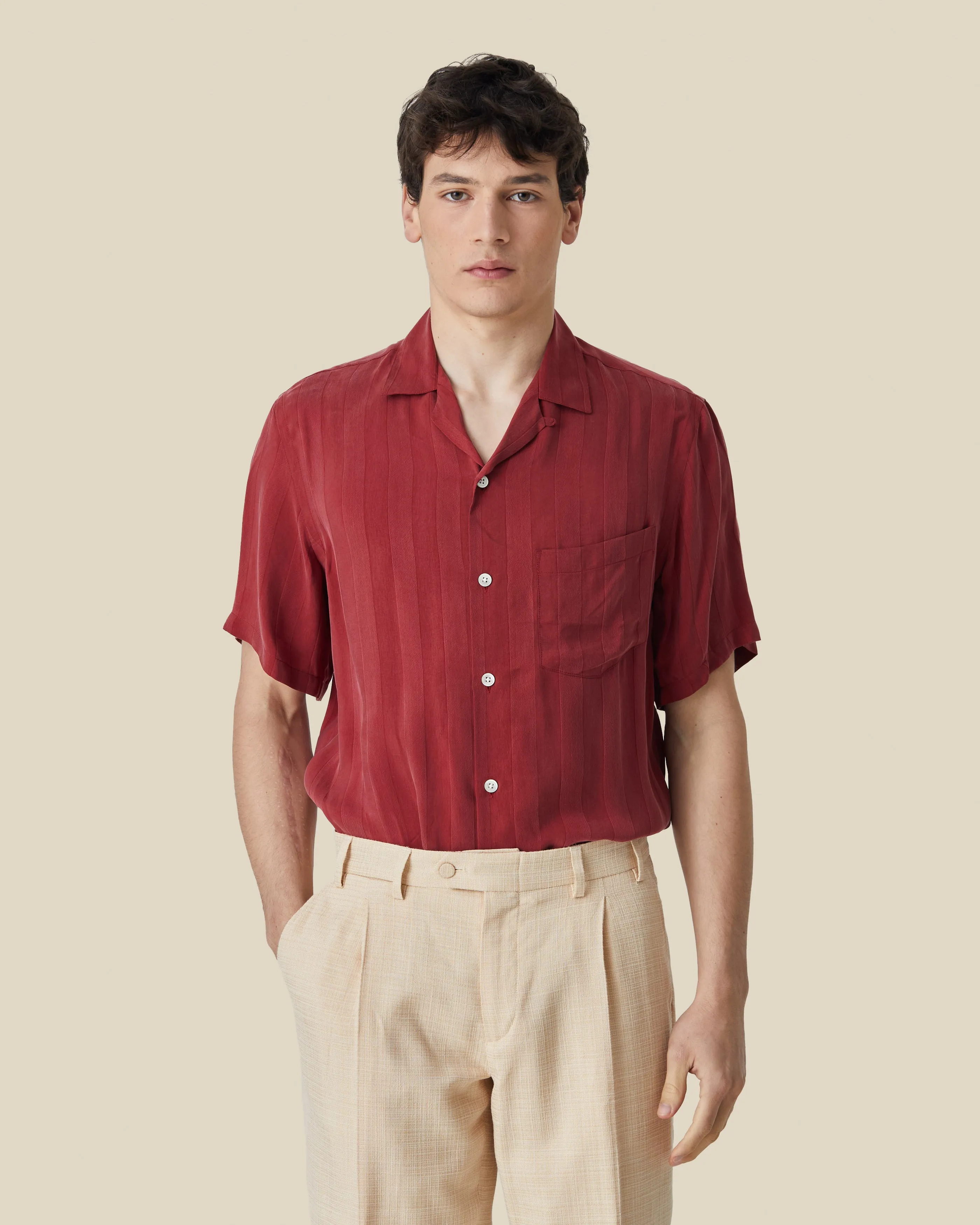 CUPRO STRIPE - BORDEAUX sold by Portuguese Flannel