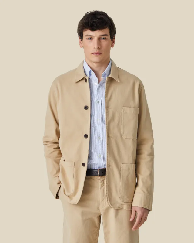 LABURA TWILL JACKET - BEIGE sold by Portuguese Flannel