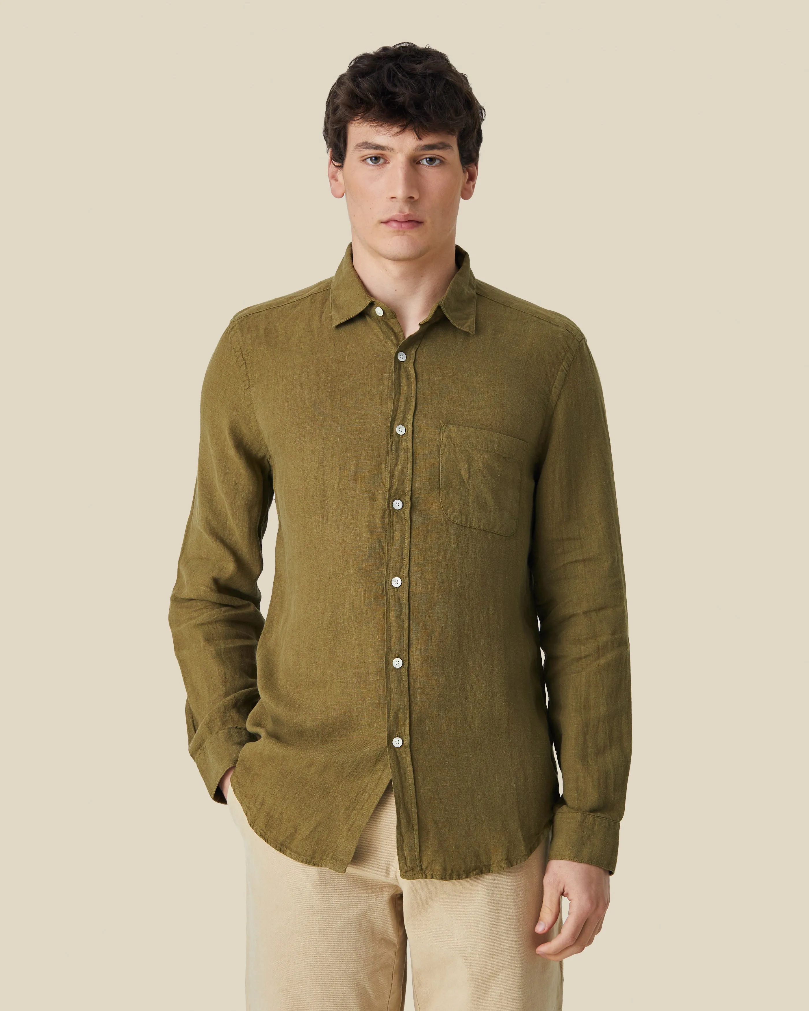 LINEN - OLIVE sold by Portuguese Flannel