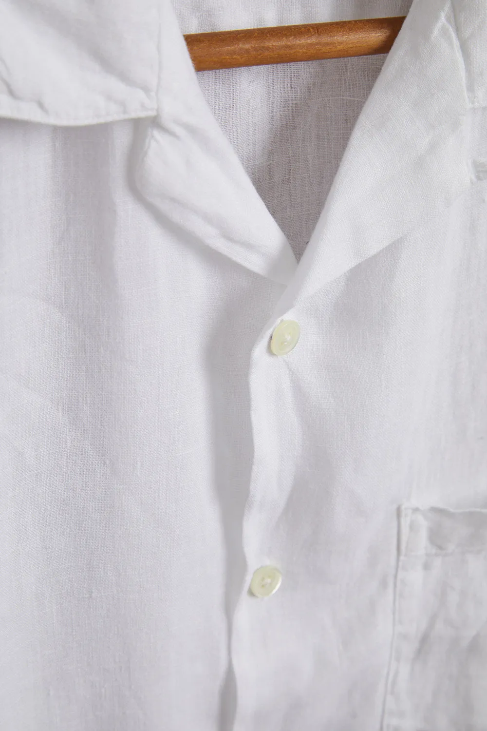 LINEN CAMP COLLAR - WHITE sold by Portuguese Flannel product image thumbnail 5