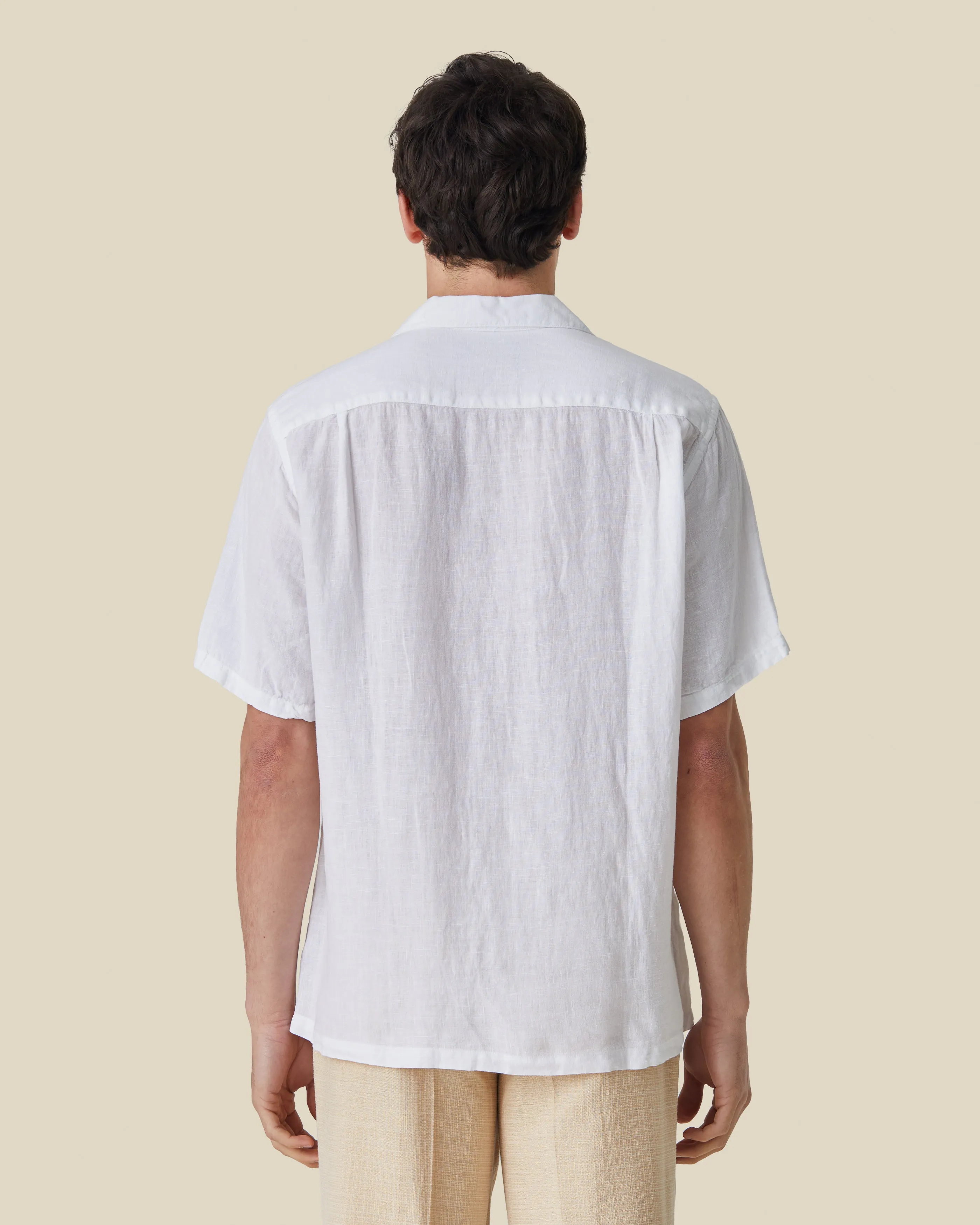 LINEN CAMP COLLAR - WHITE sold by Portuguese Flannel product image thumbnail 2