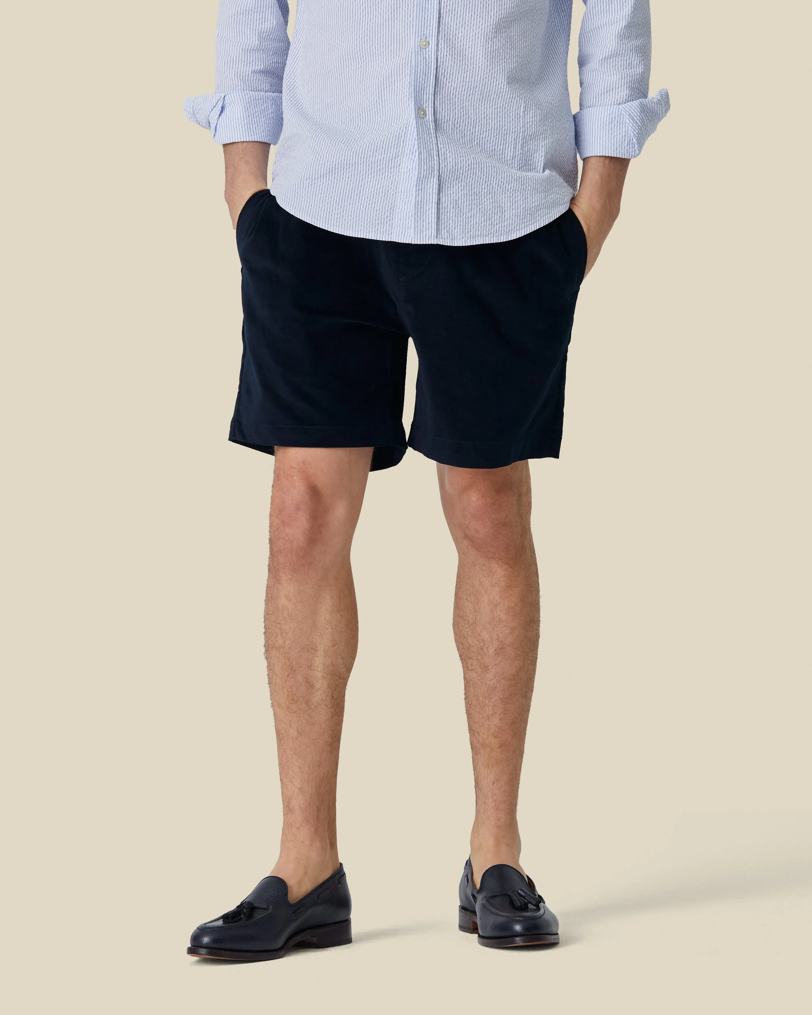 VELVET SHORTS - NAVY sold by Portuguese Flannel