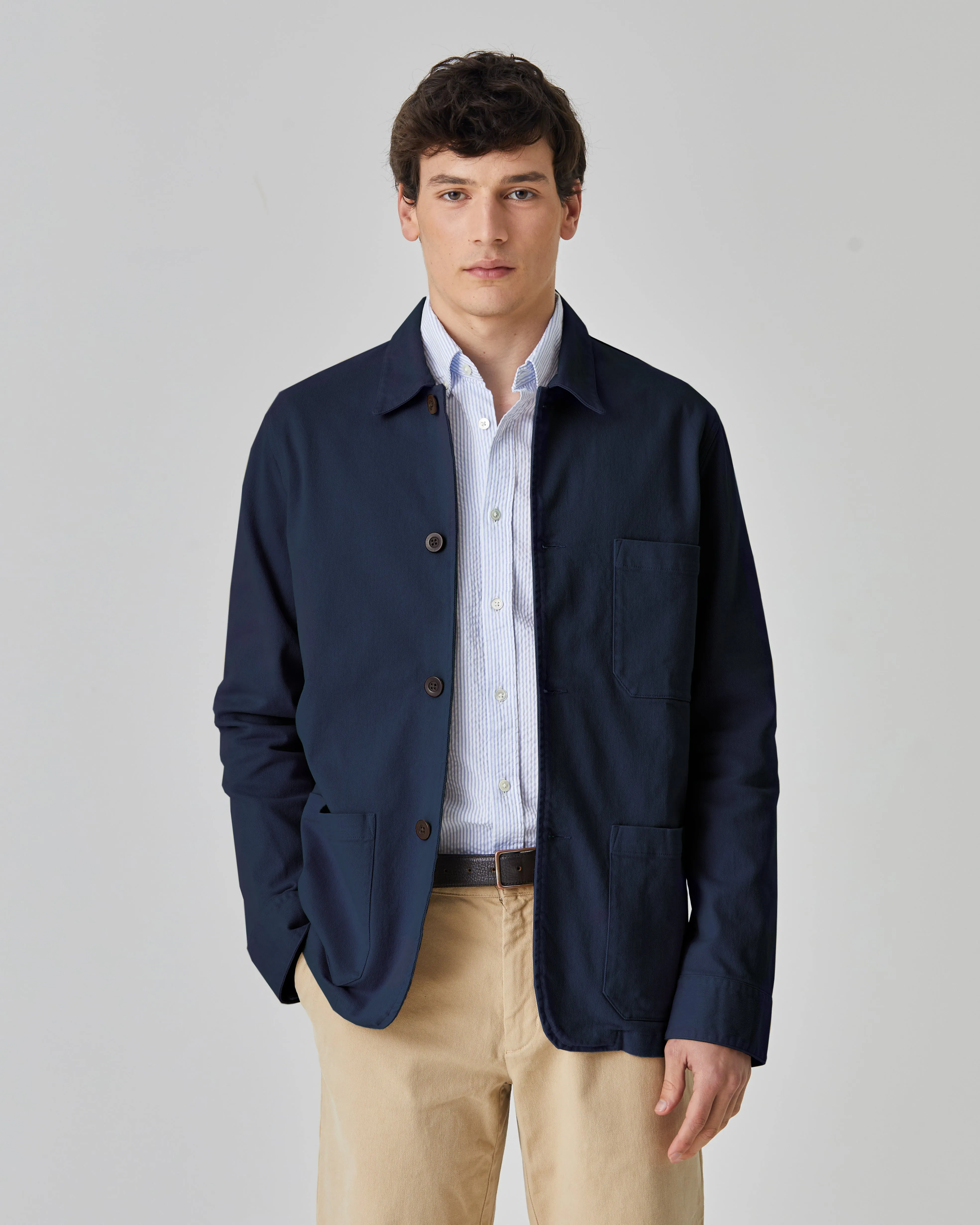 LABURA TWILL JACKET - NAVY sold by Portuguese Flannel