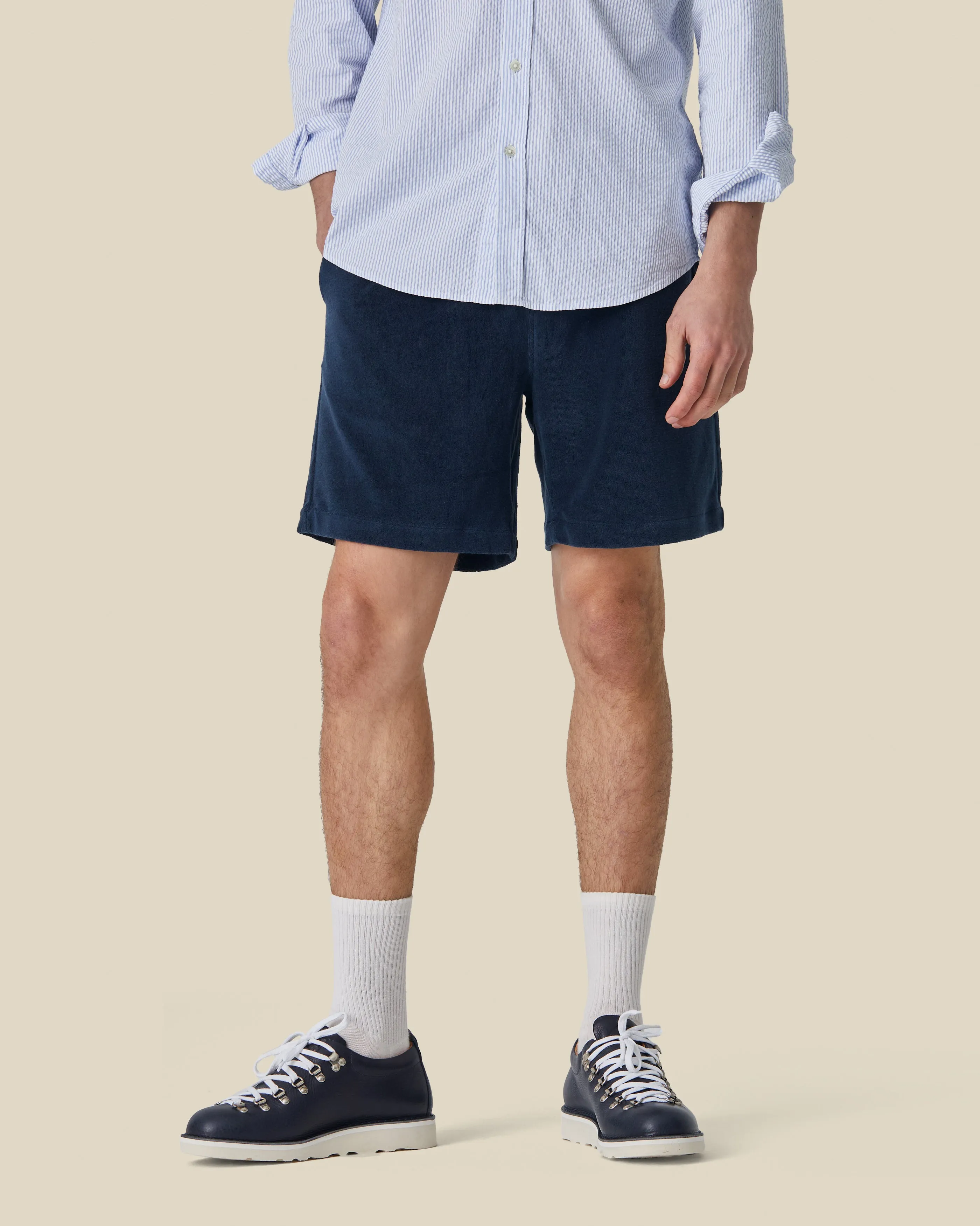 TERRY SHORTS - NAVY sold by Portuguese Flannel
