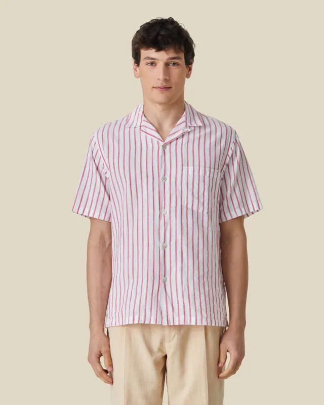 BEACH CABIN - RED sold by Portuguese Flannel