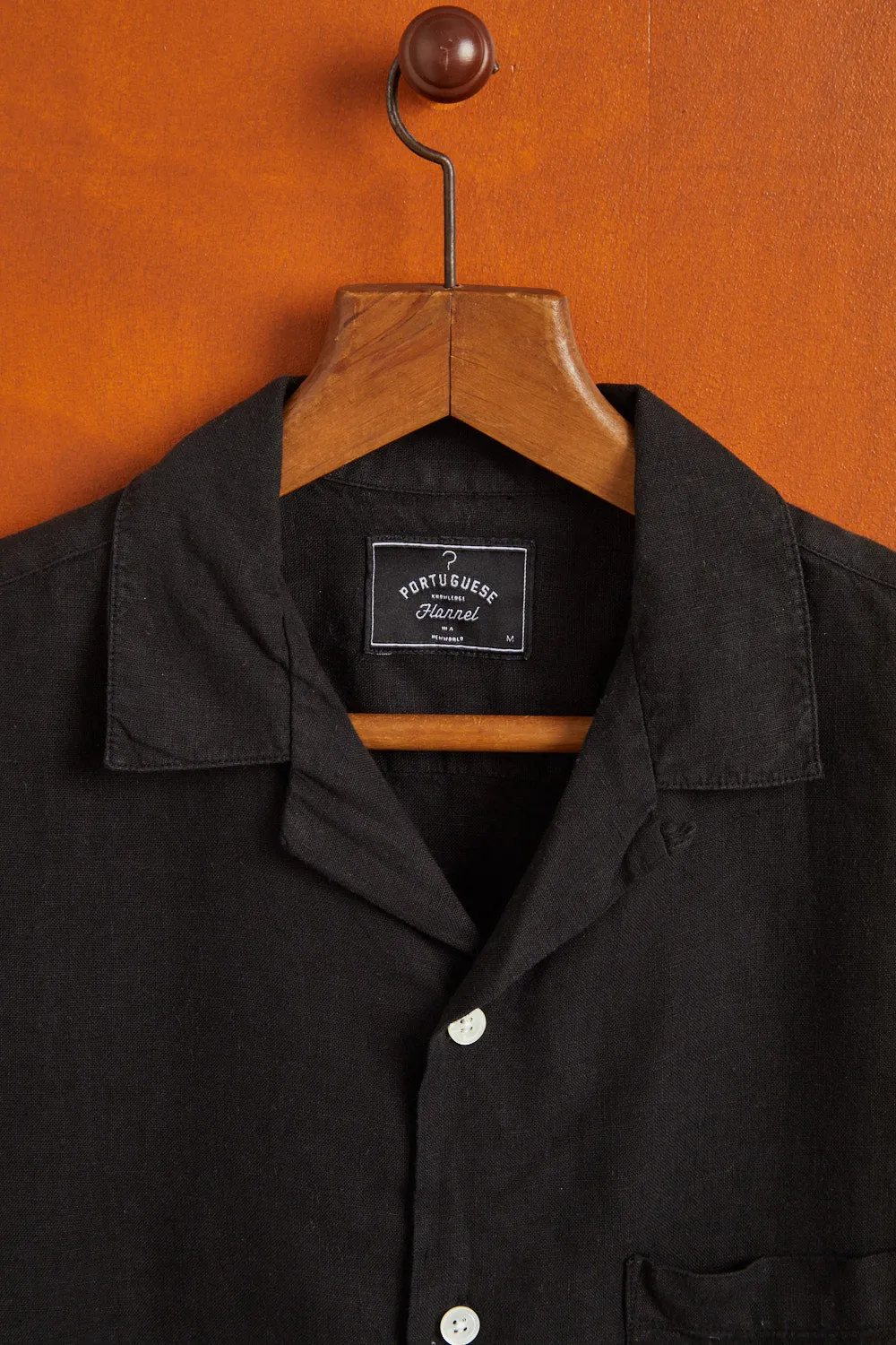 LINEN CAMP COLLAR - BLACK sold by Portuguese Flannel product image thumbnail 4