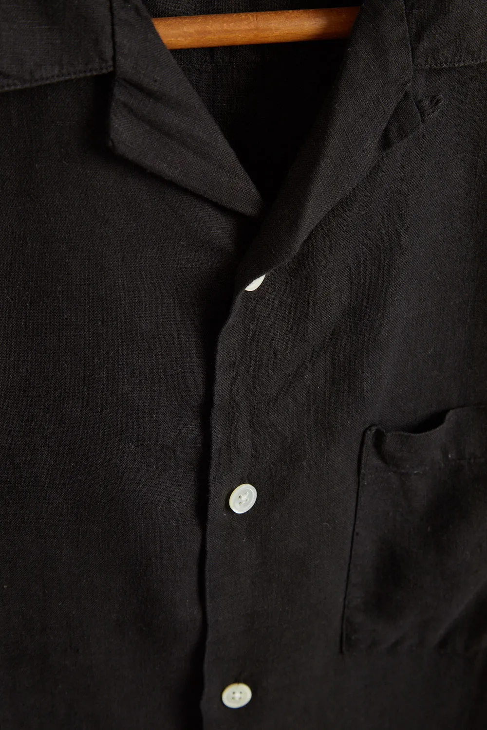 LINEN CAMP COLLAR - BLACK sold by Portuguese Flannel product image thumbnail 5