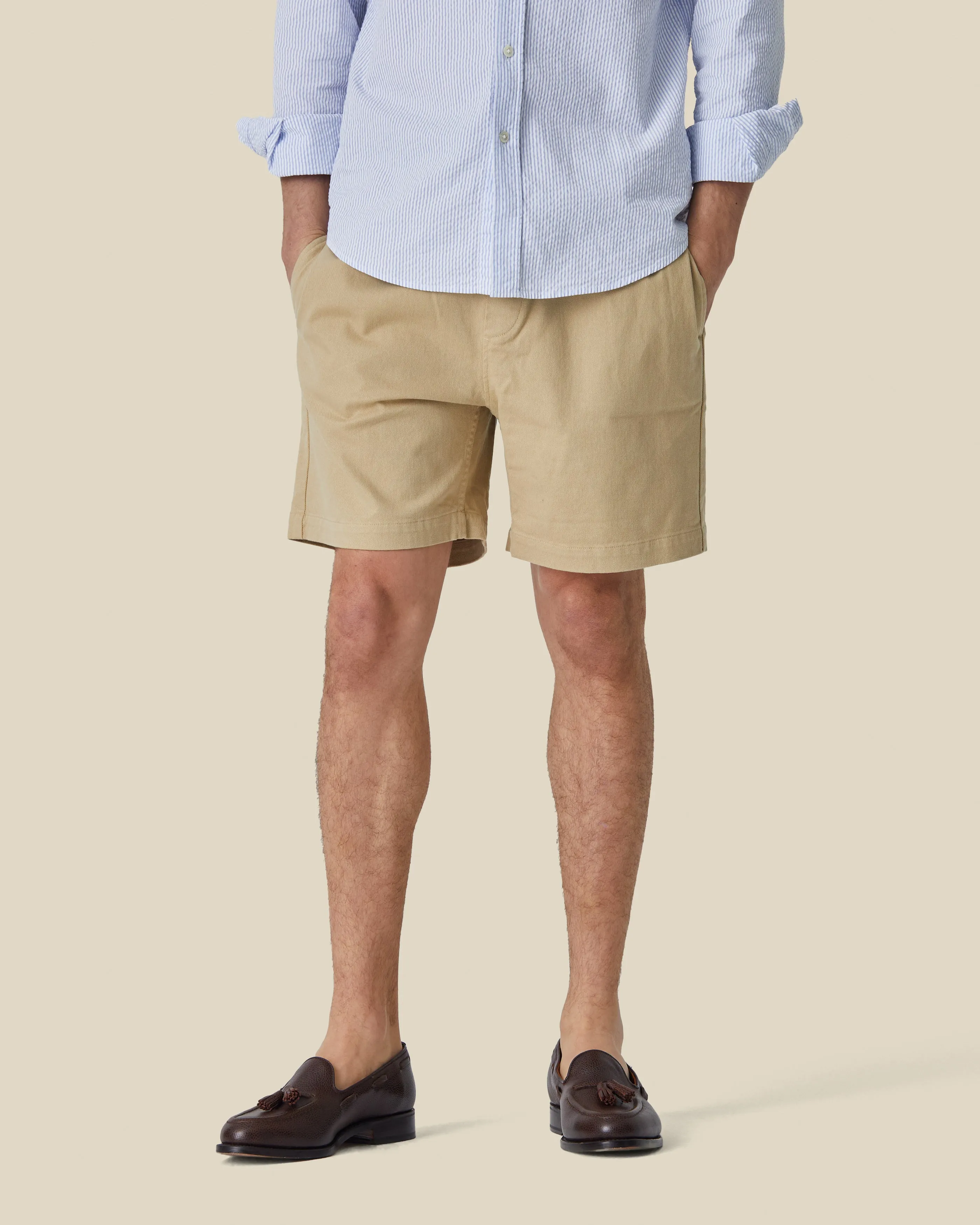 LABURA TWILL SHORTS - BEIGE sold by Portuguese Flannel