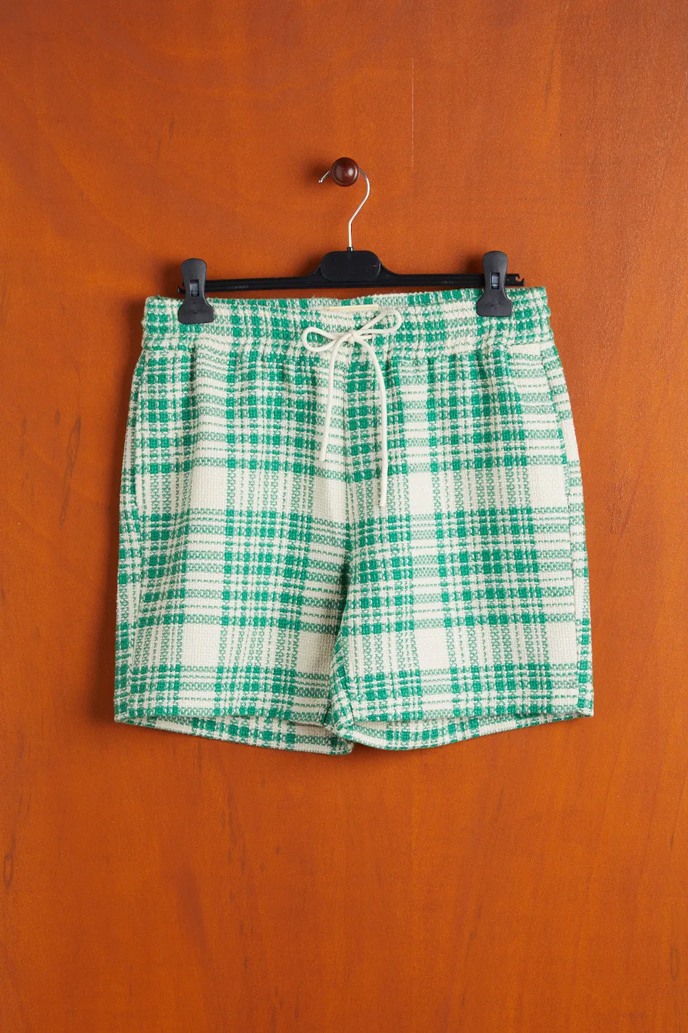 GARDEN PLAID BOUCLÉ SHORTS - GREEN sold by Portuguese Flannel product image thumbnail 3