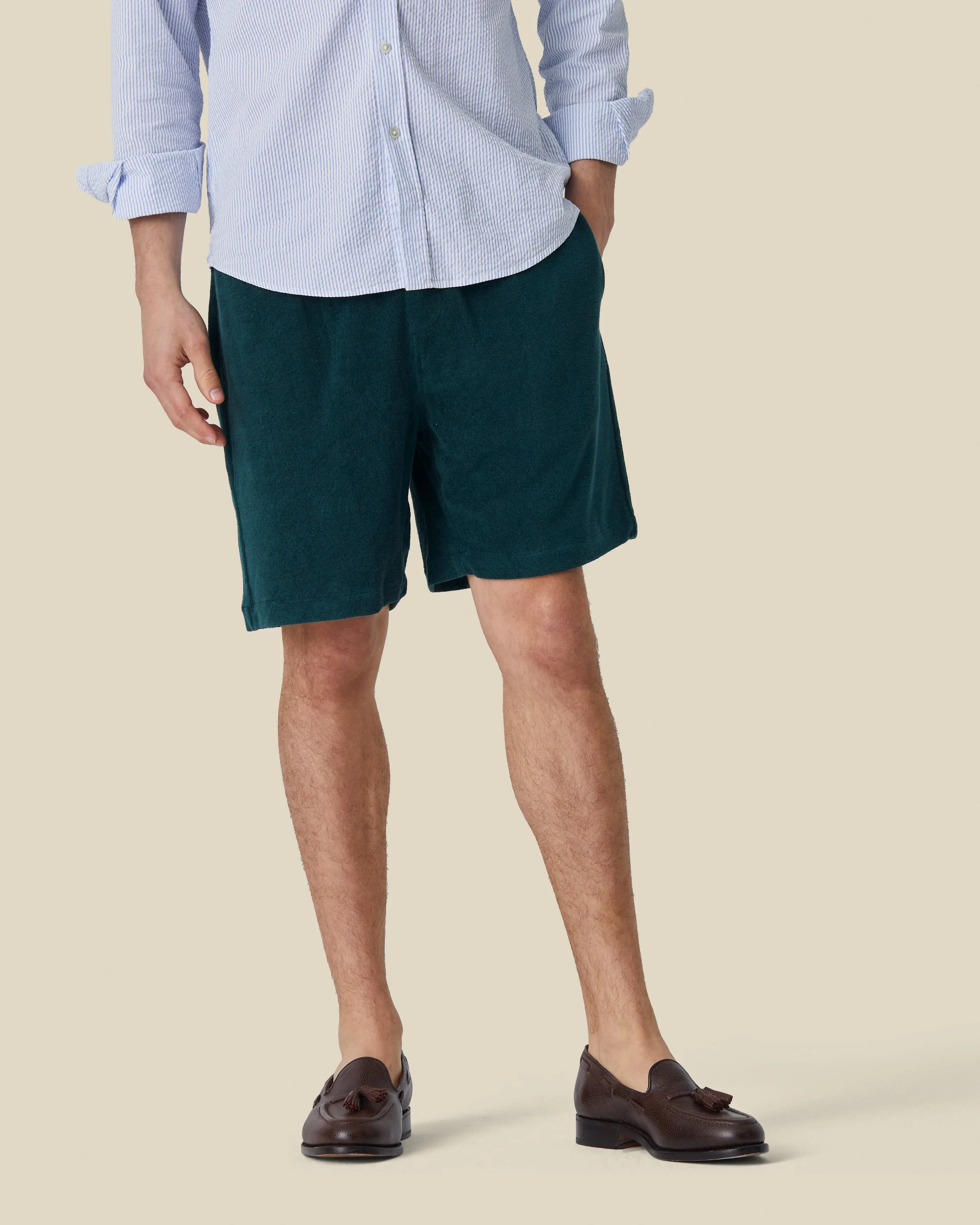TERRY SHORTS - GREEN sold by Portuguese Flannel