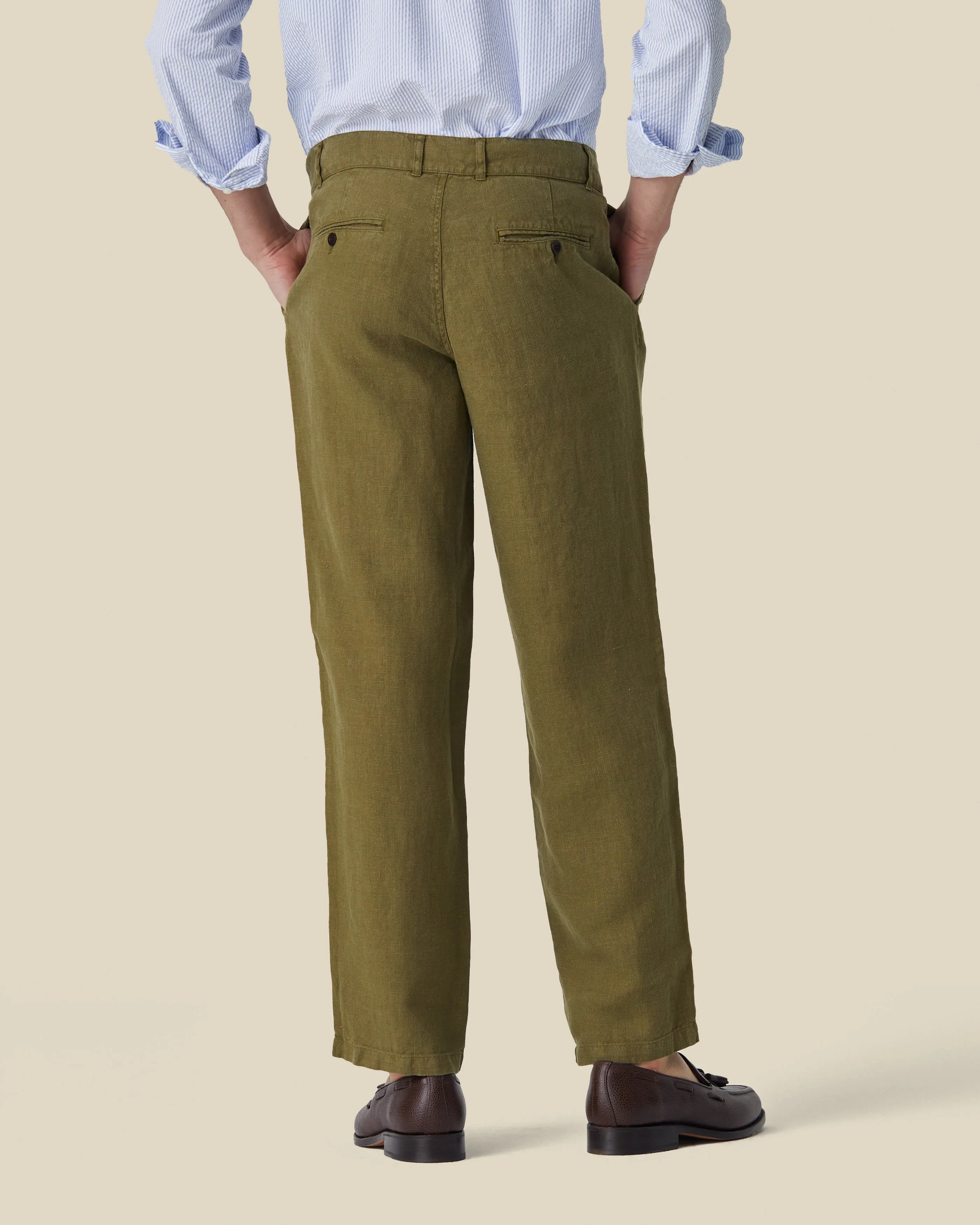 LINEN TROUSERS - OLIVE sold by Portuguese Flannel product image thumbnail 2