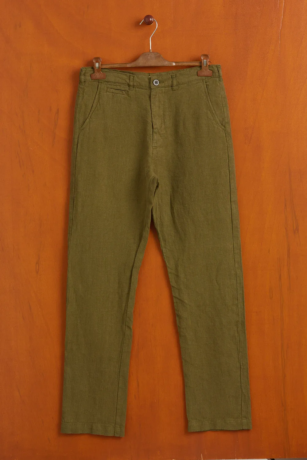 LINEN TROUSERS - OLIVE sold by Portuguese Flannel product image thumbnail 3