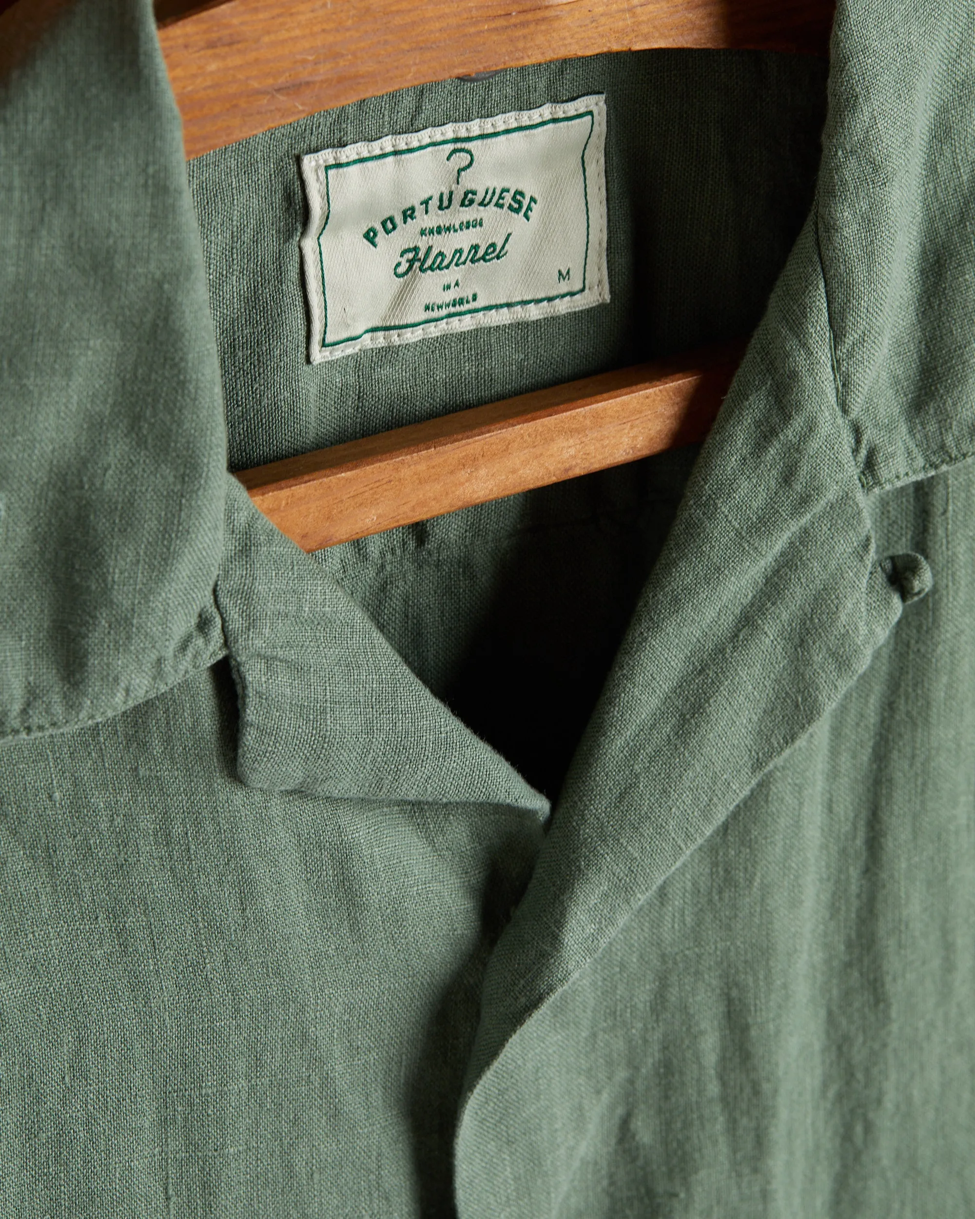 LINEN CAMP COLLAR - DRY GREEN sold by Portuguese Flannel product image thumbnail 5