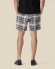GARDEN PLAID BOUCLÉ SHORTS - BLACK sold by Portuguese Flannel