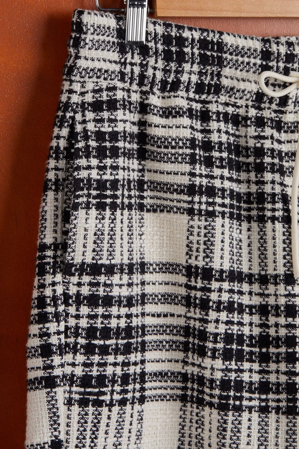 GARDEN PLAID BOUCLÉ SHORTS - BLACK sold by Portuguese Flannel product image thumbnail 5