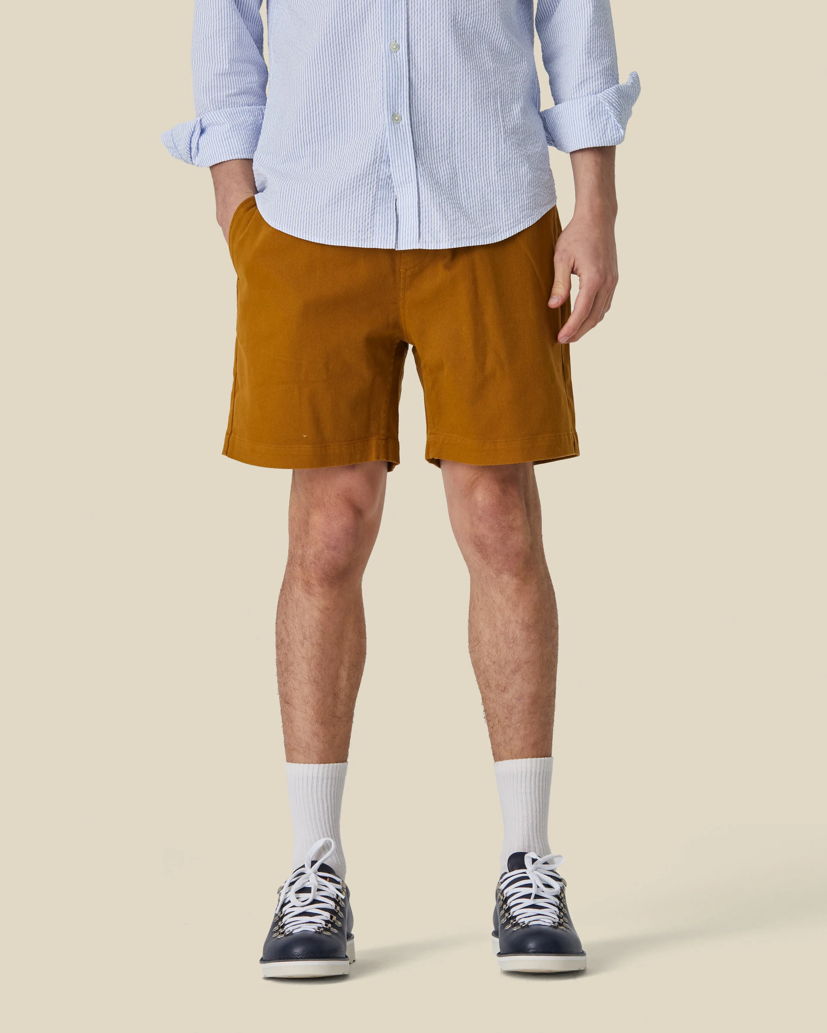LABURA TWILL SHORTS - BRONZE sold by Portuguese Flannel