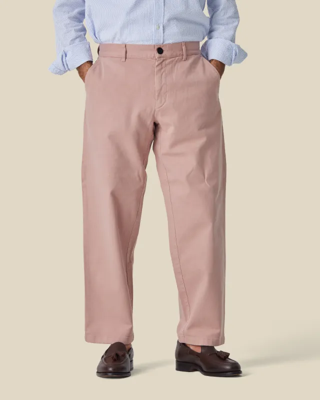 LABURA TWILL TROUSERS - ROSE sold by Portuguese Flannel