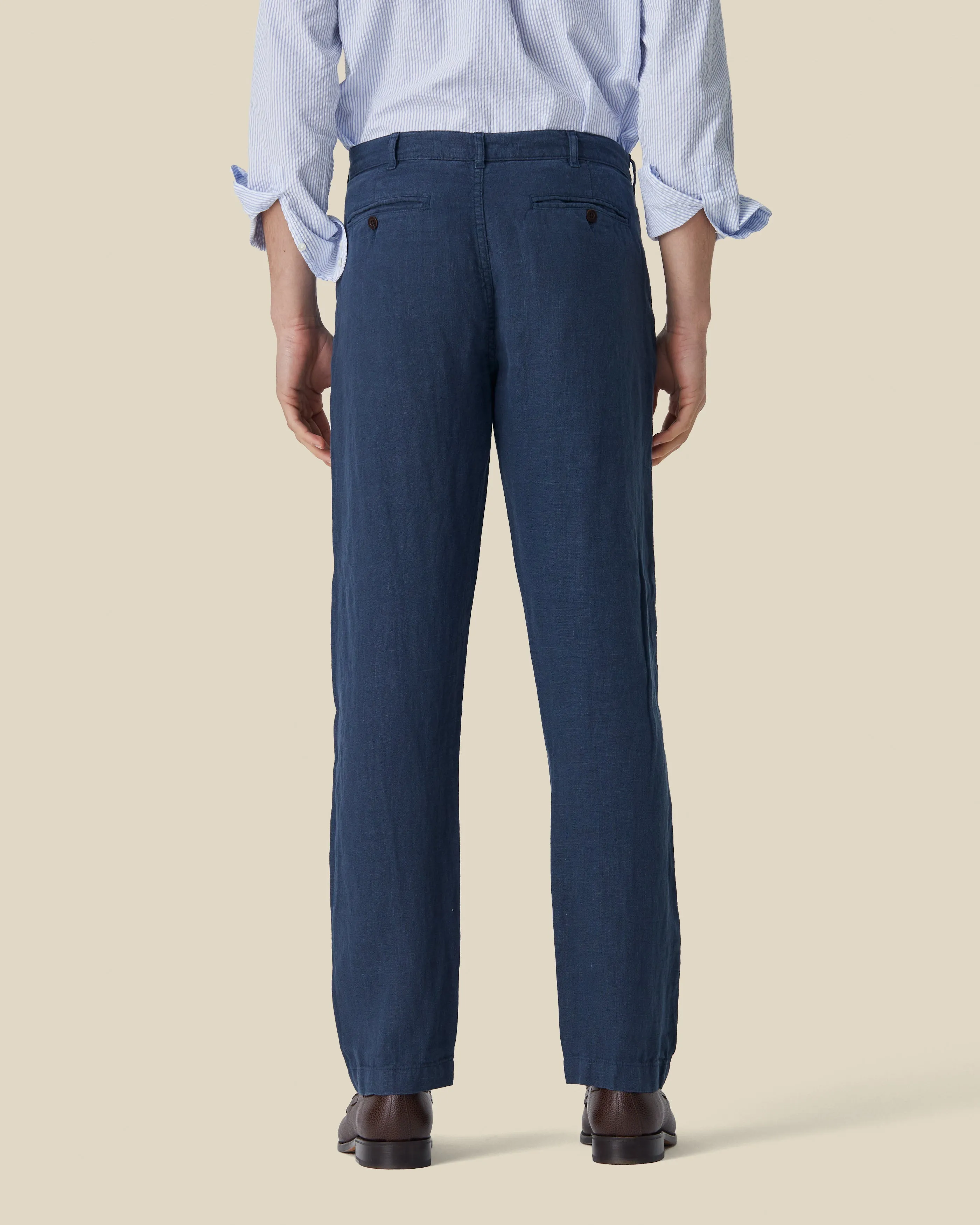 LINEN TROUSERS - NAVY sold by Portuguese Flannel product image thumbnail 2