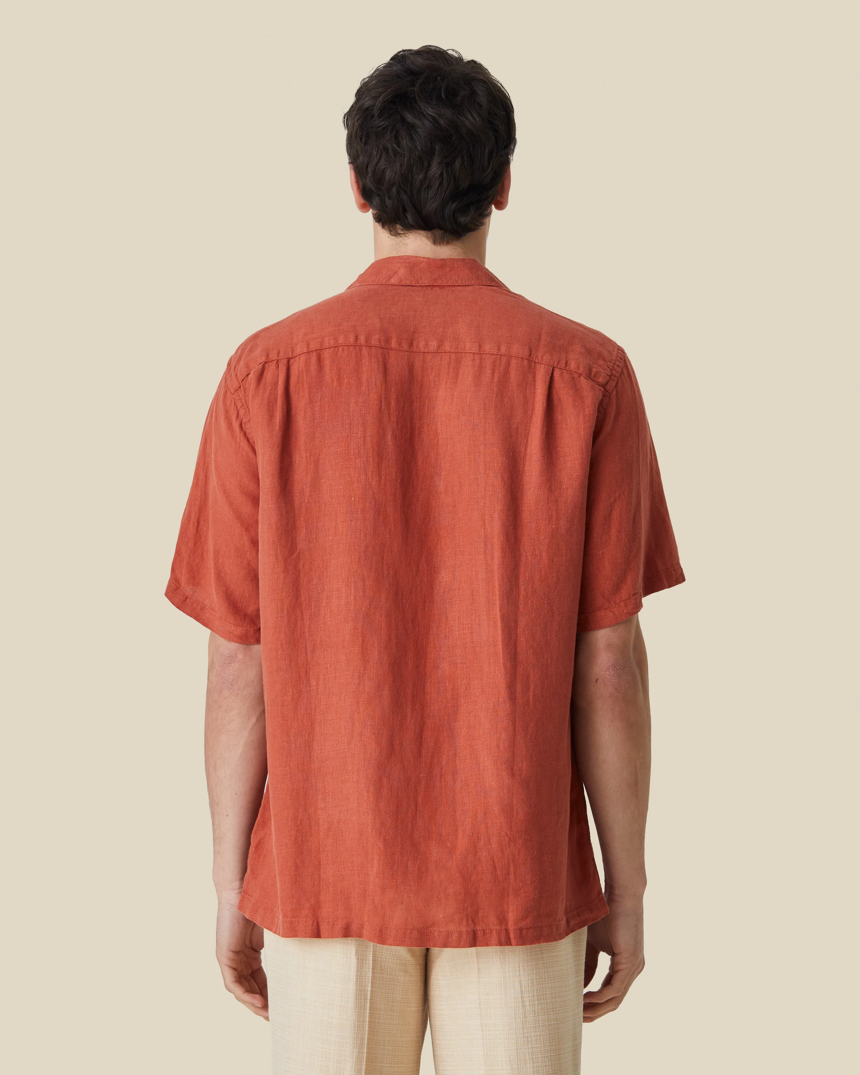 LINEN CAMP COLLAR - TERRACOTA sold by Portuguese Flannel product image thumbnail 2