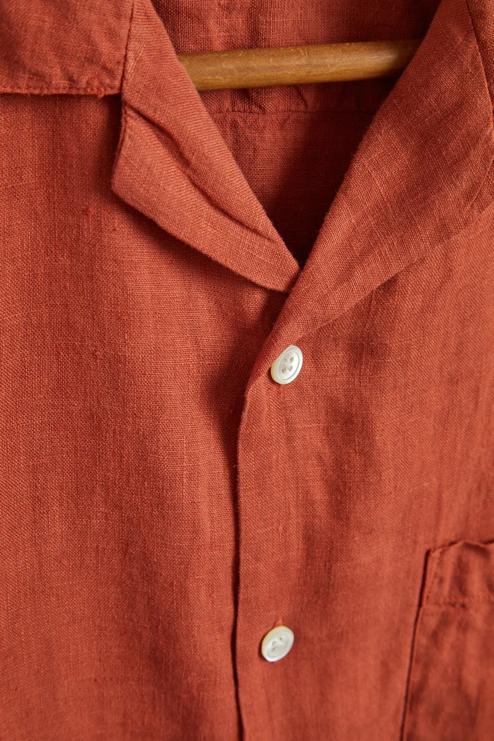 LINEN CAMP COLLAR - TERRACOTA sold by Portuguese Flannel product image thumbnail 5