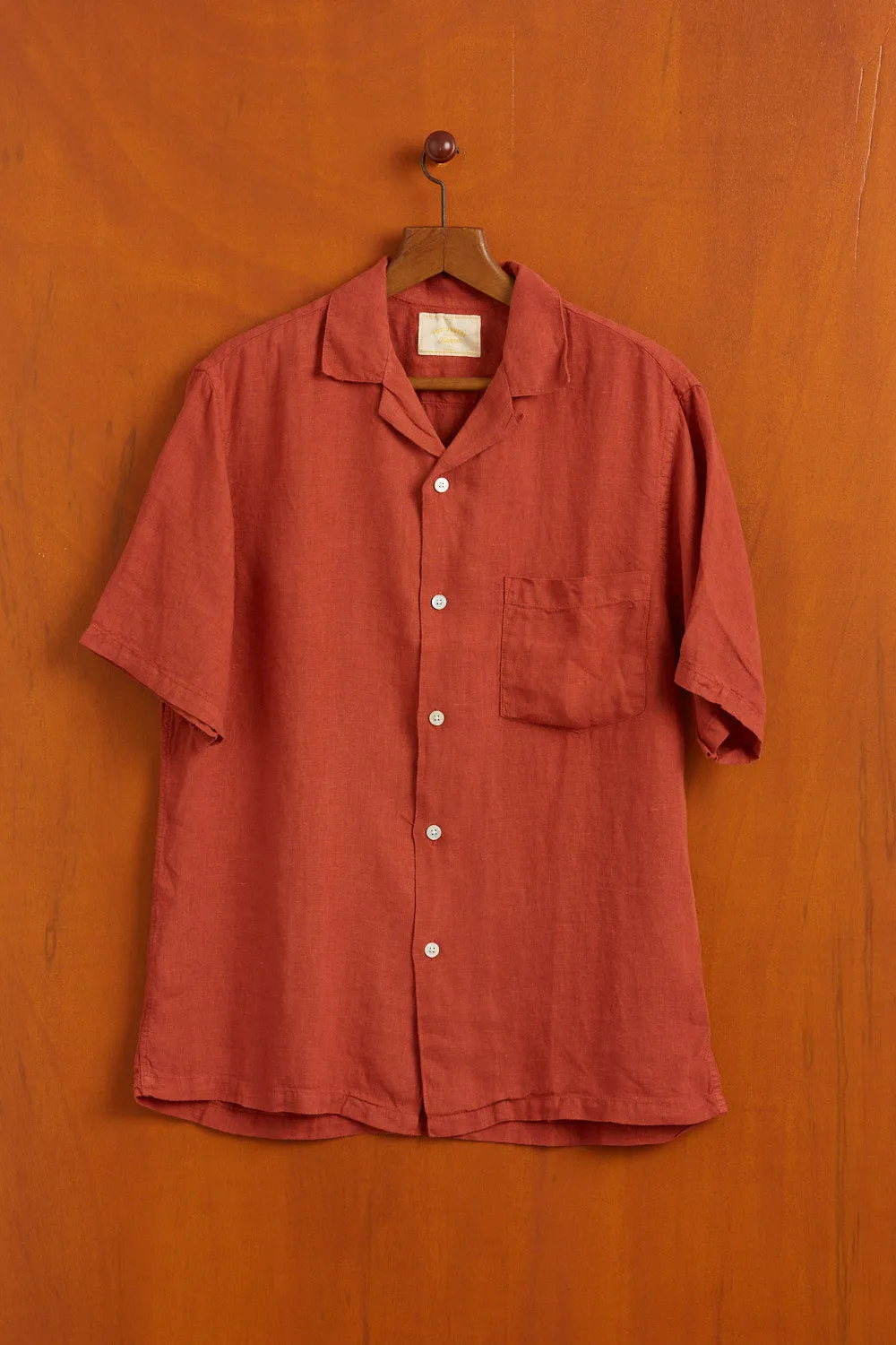 LINEN CAMP COLLAR - TERRACOTA sold by Portuguese Flannel product image thumbnail 3