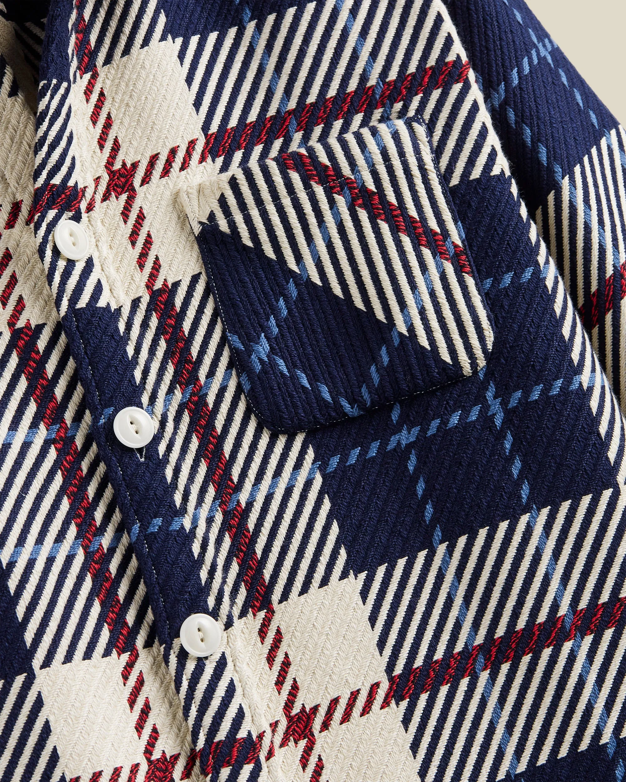 Upper Overshirt - Navy/Red sold by Portuguese Flannel product image thumbnail 3