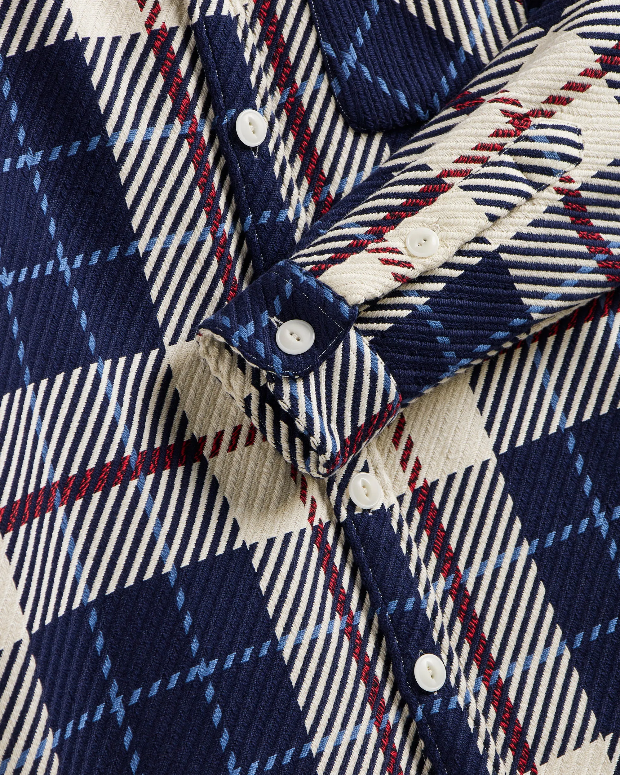 Upper Overshirt - Navy/Red sold by Portuguese Flannel product image thumbnail 4