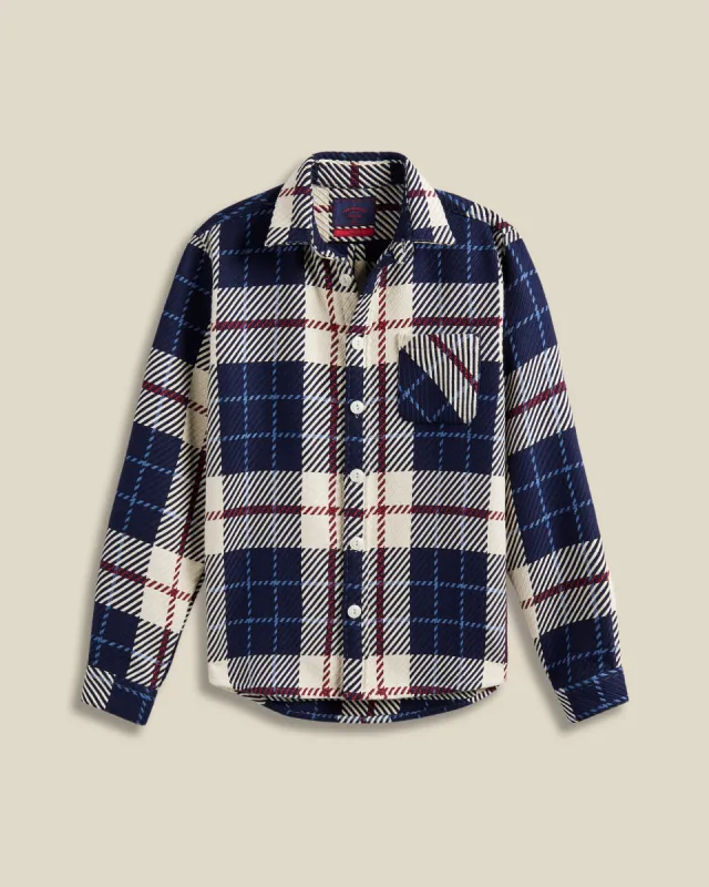 Upper Overshirt - Navy/Red sold by Portuguese Flannel