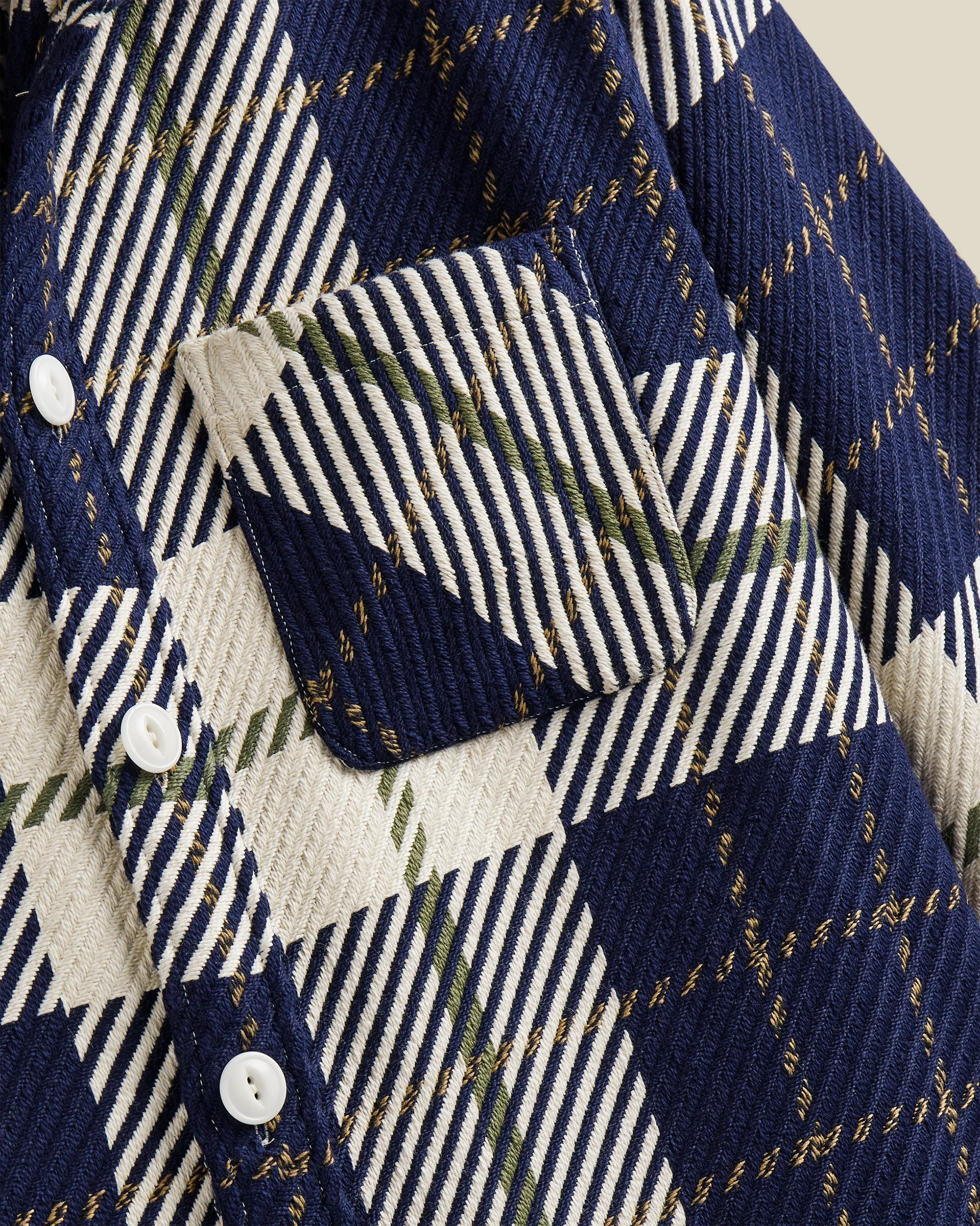 Upper Overshirt - Navy/Green sold by Portuguese Flannel product image thumbnail 3