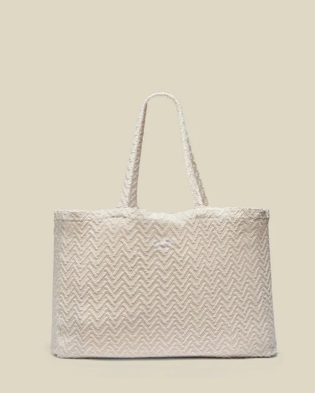 Knitted Herringbone Tote Big Bag - Ecru sold by Portuguese Flannel