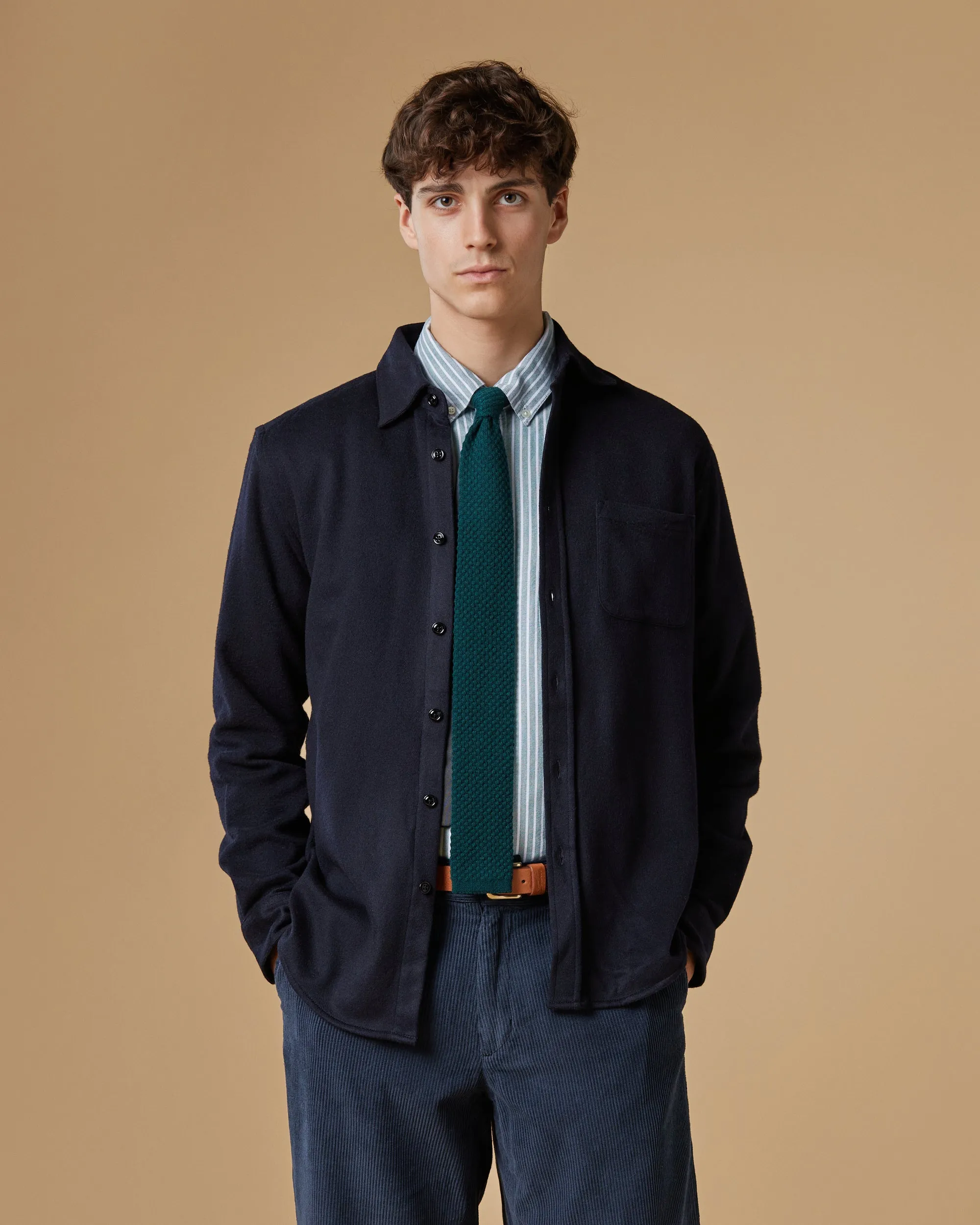 Cashmere Shirt - Navy sold by Portuguese Flannel product image thumbnail 4