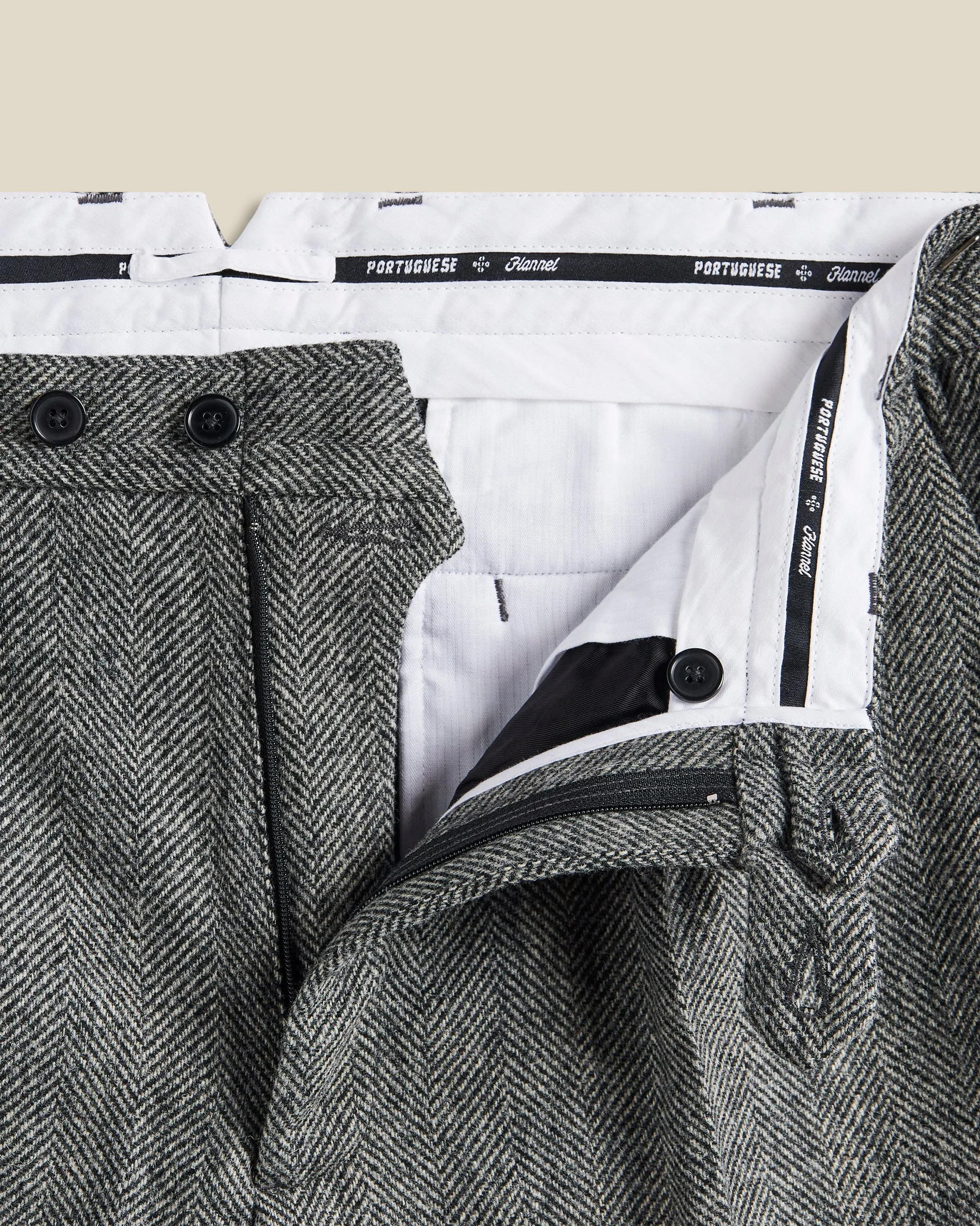Wool Herringbone Trousers - Grey sold by Portuguese Flannel product image thumbnail 3