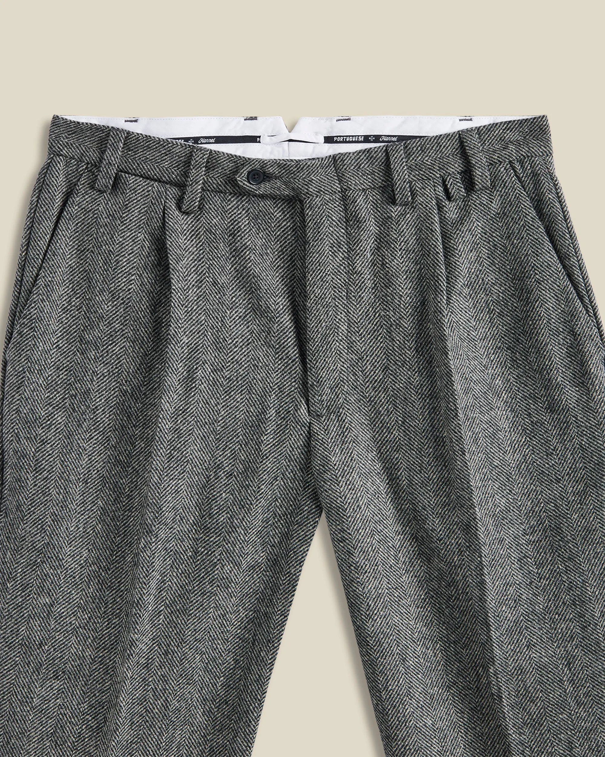 Wool Herringbone Trousers - Grey sold by Portuguese Flannel product image thumbnail 2