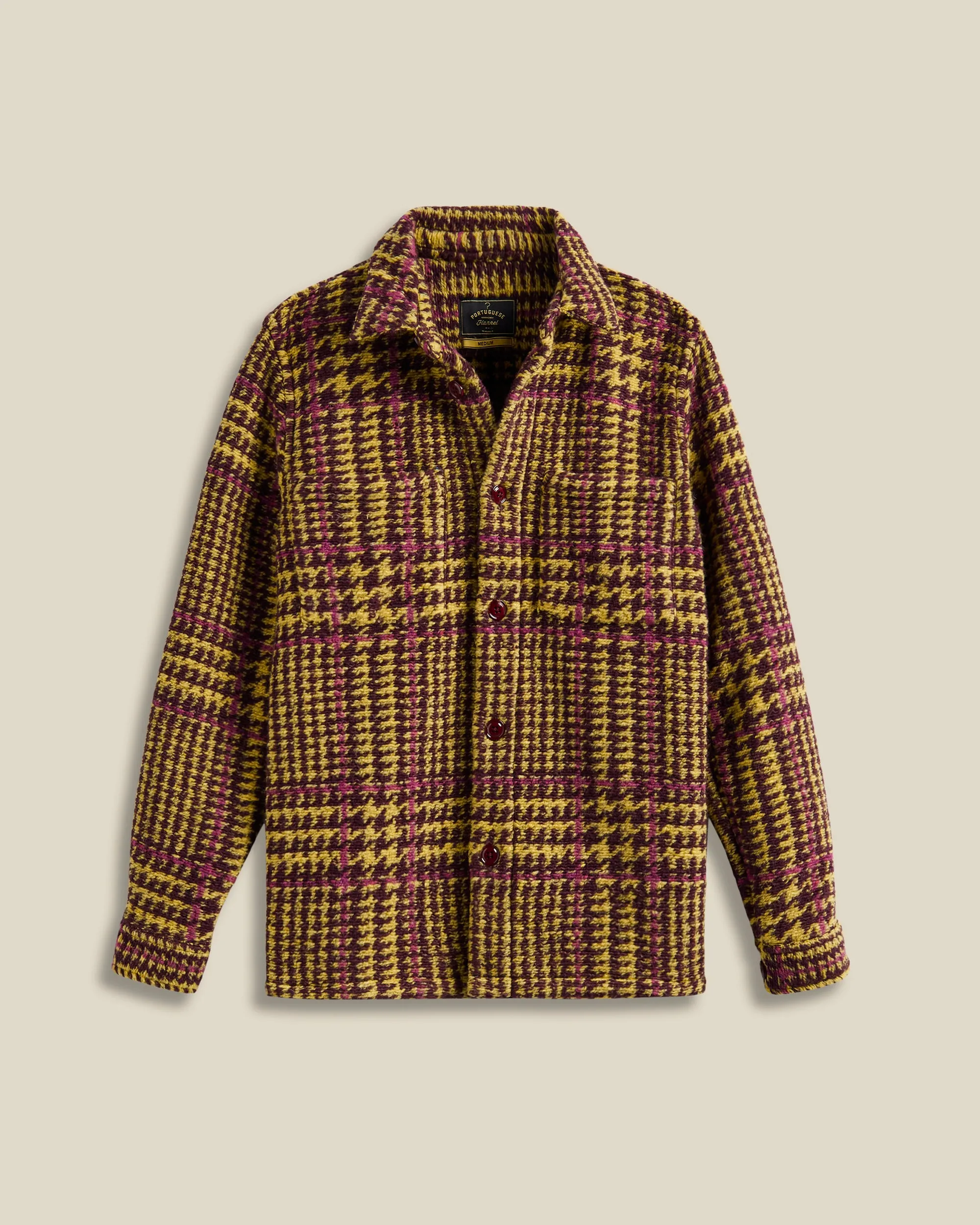 Gales Overshirt - Bordeaux/Mustard sold by Portuguese Flannel
