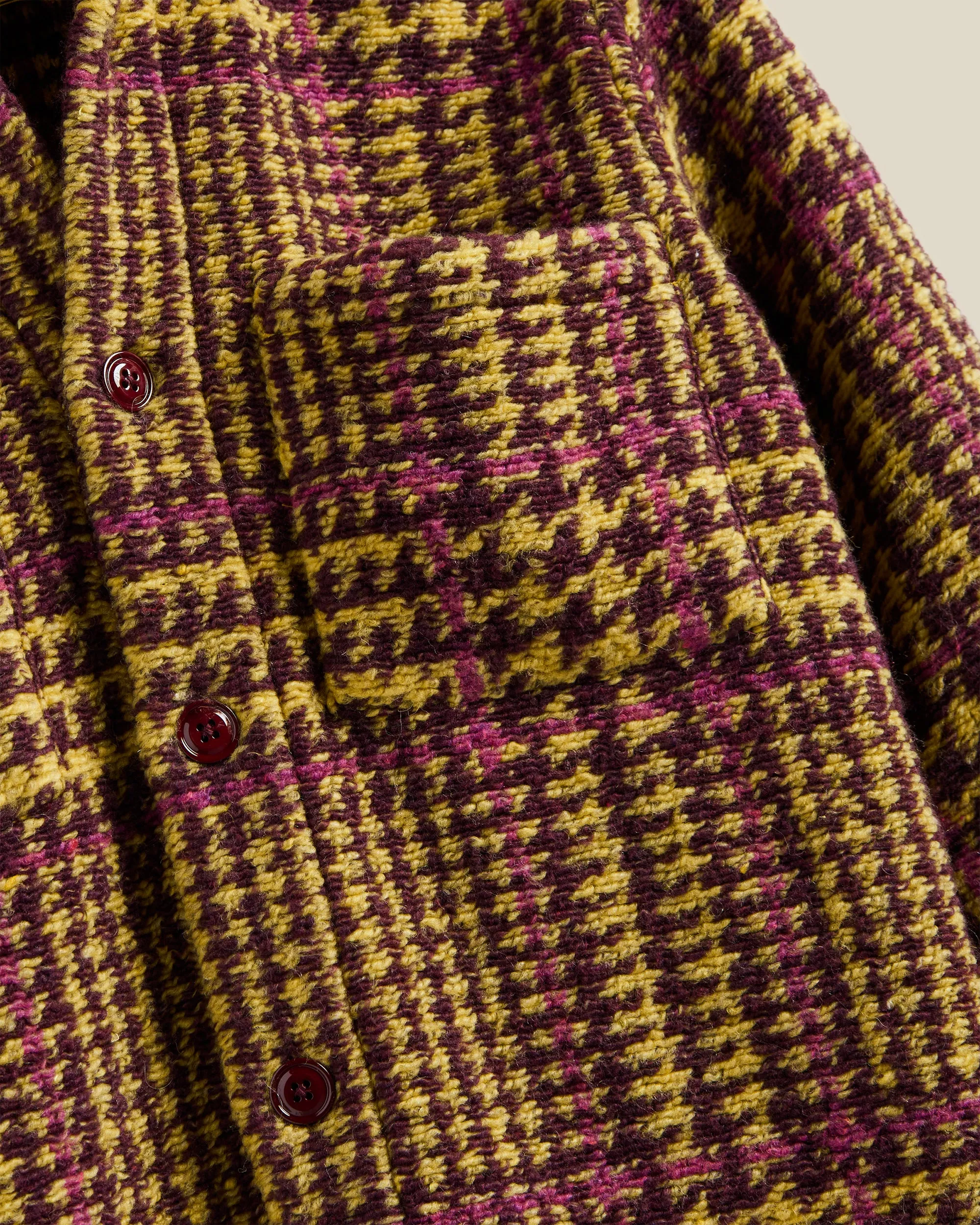 Gales Overshirt - Bordeaux/Mustard sold by Portuguese Flannel product image thumbnail 3