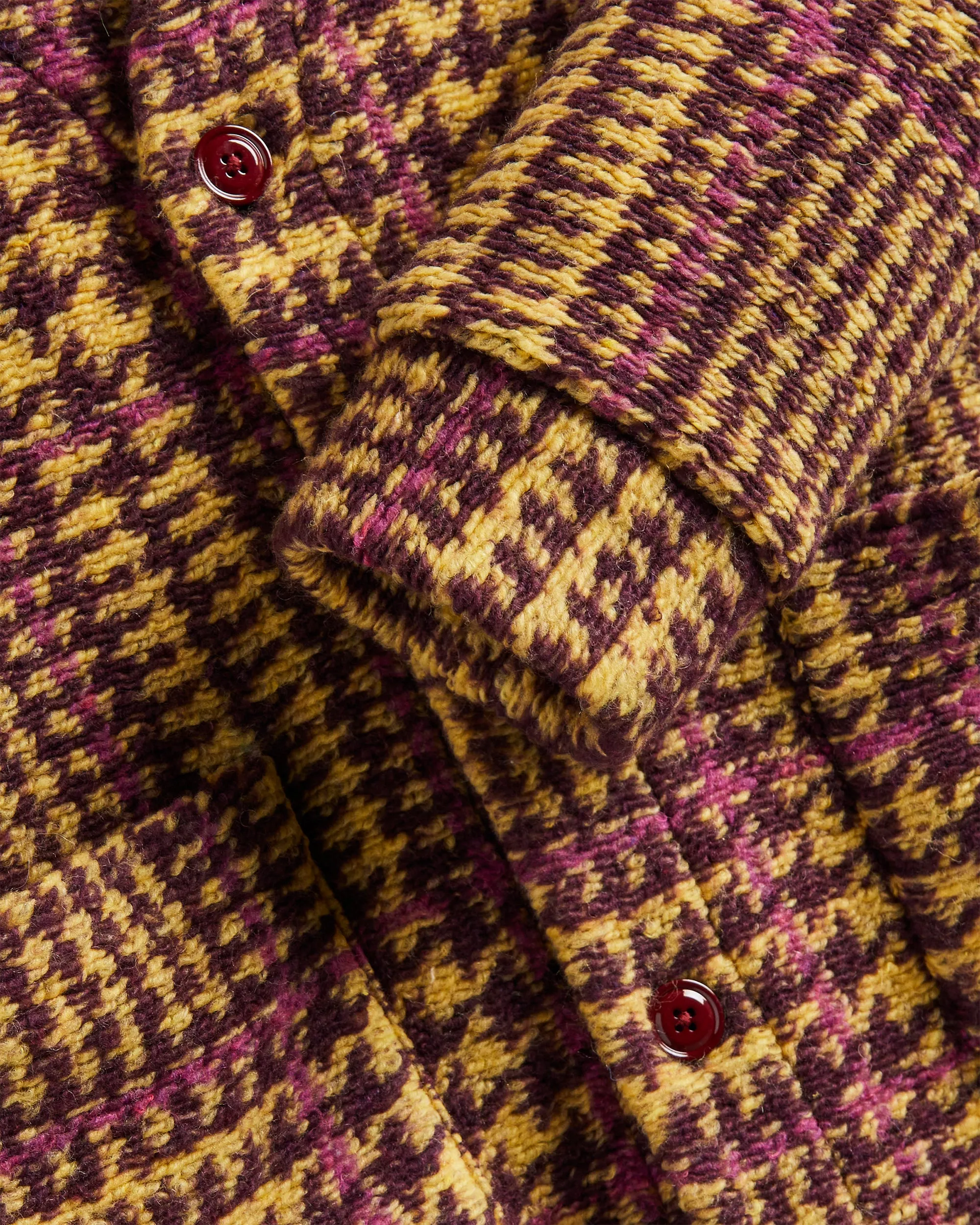 Gales Cardigan - Bordeaux/Mustard sold by Portuguese Flannel product image thumbnail 4