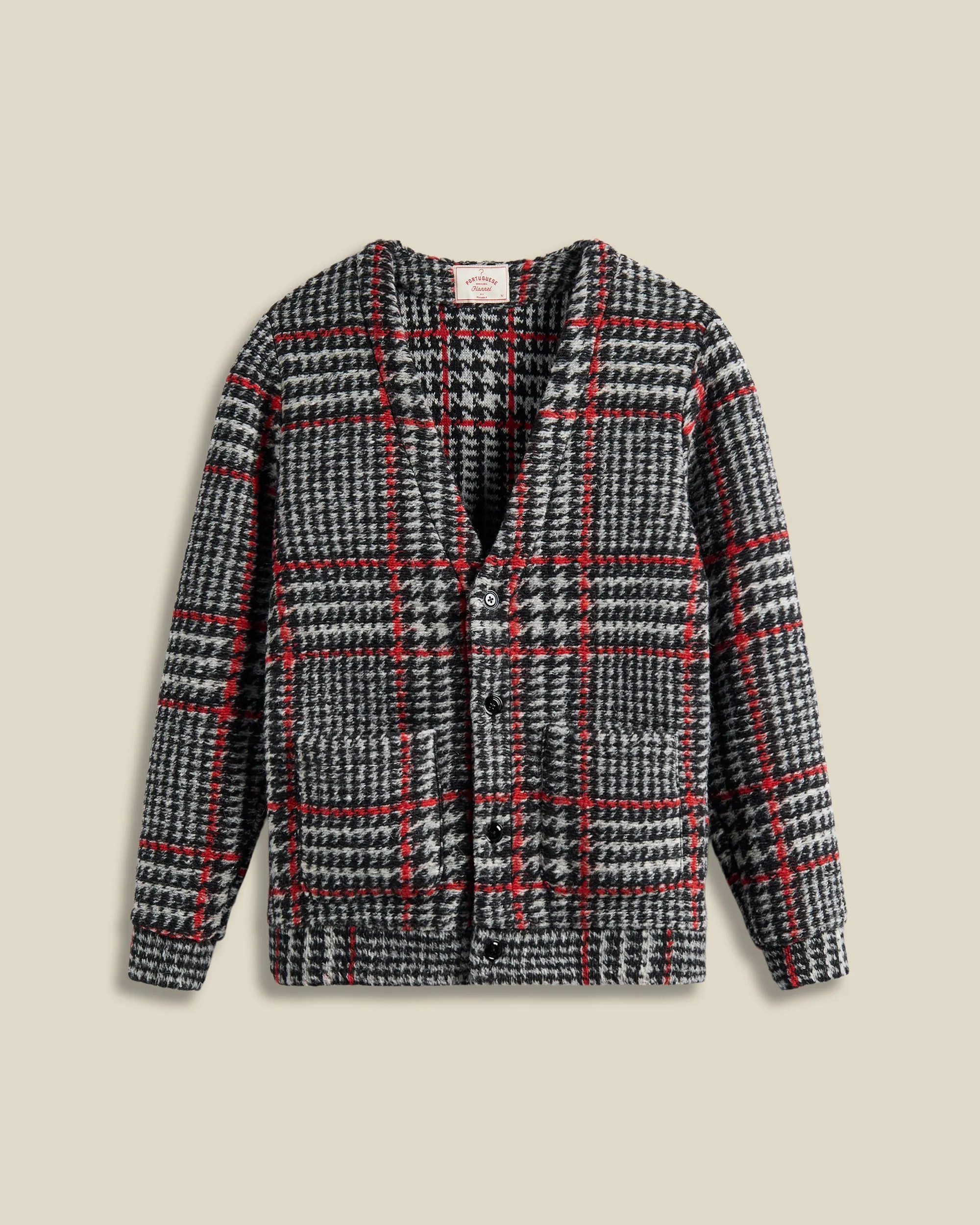 Gales Cardigan - Black/Red sold by Portuguese Flannel