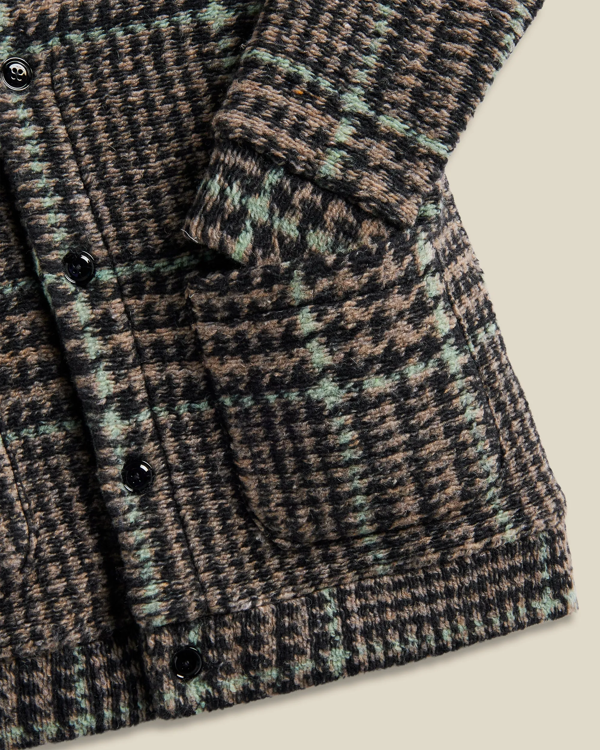 Gales Cardigan - Black/Green sold by Portuguese Flannel product image thumbnail 3