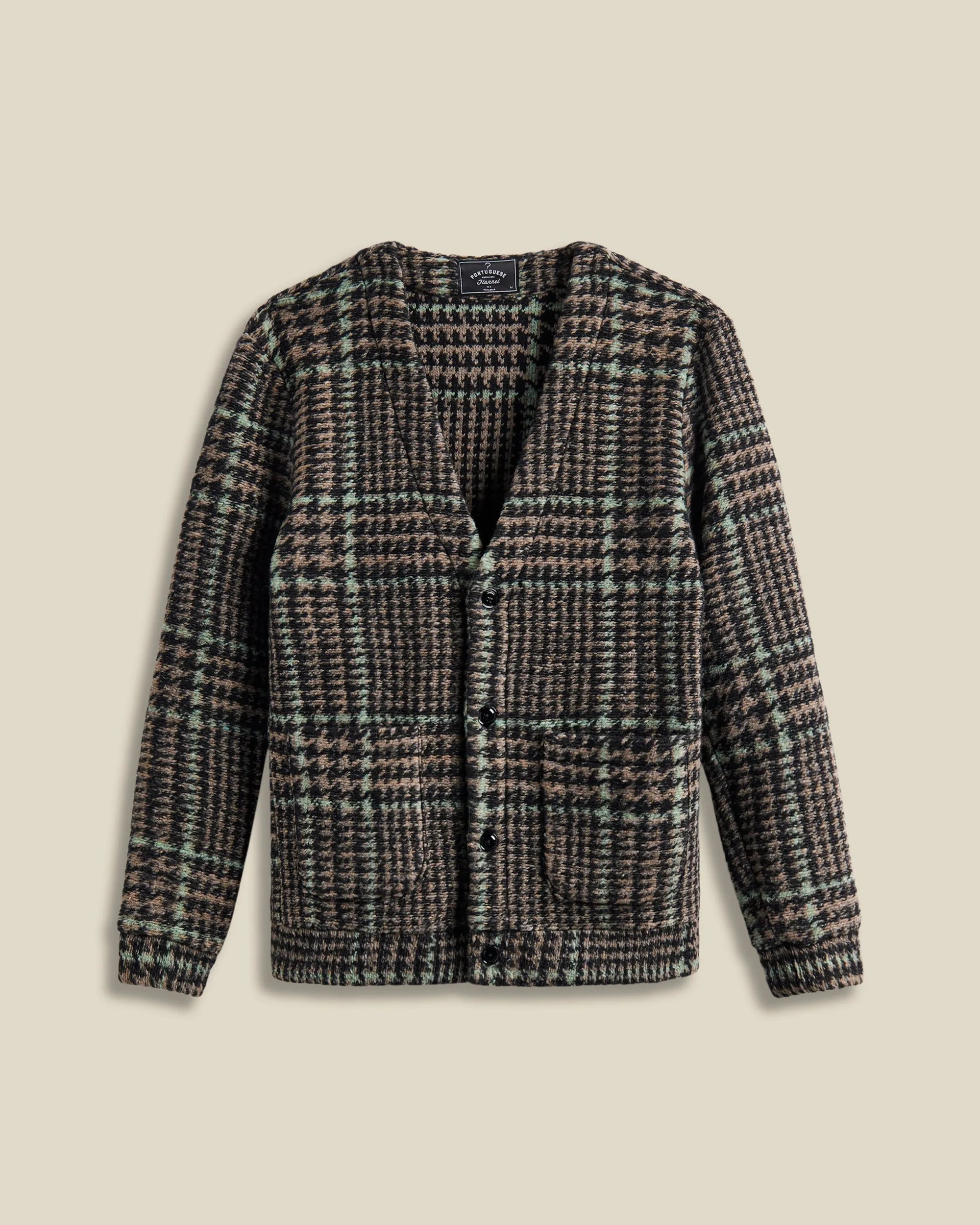 Gales Cardigan - Black/Green sold by Portuguese Flannel