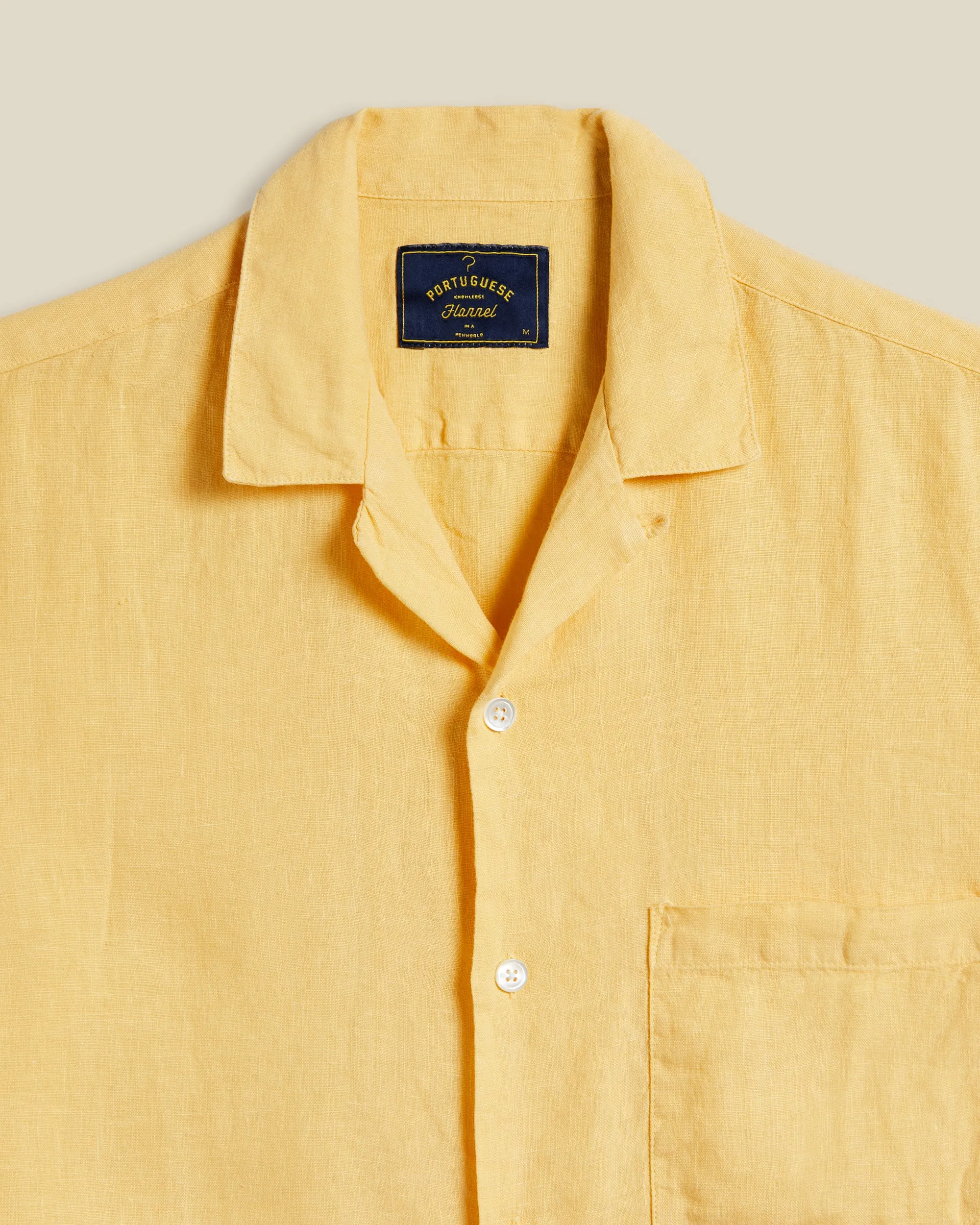 LINEN CAMP COLLAR - YELLOW sold by Portuguese Flannel product image thumbnail 2